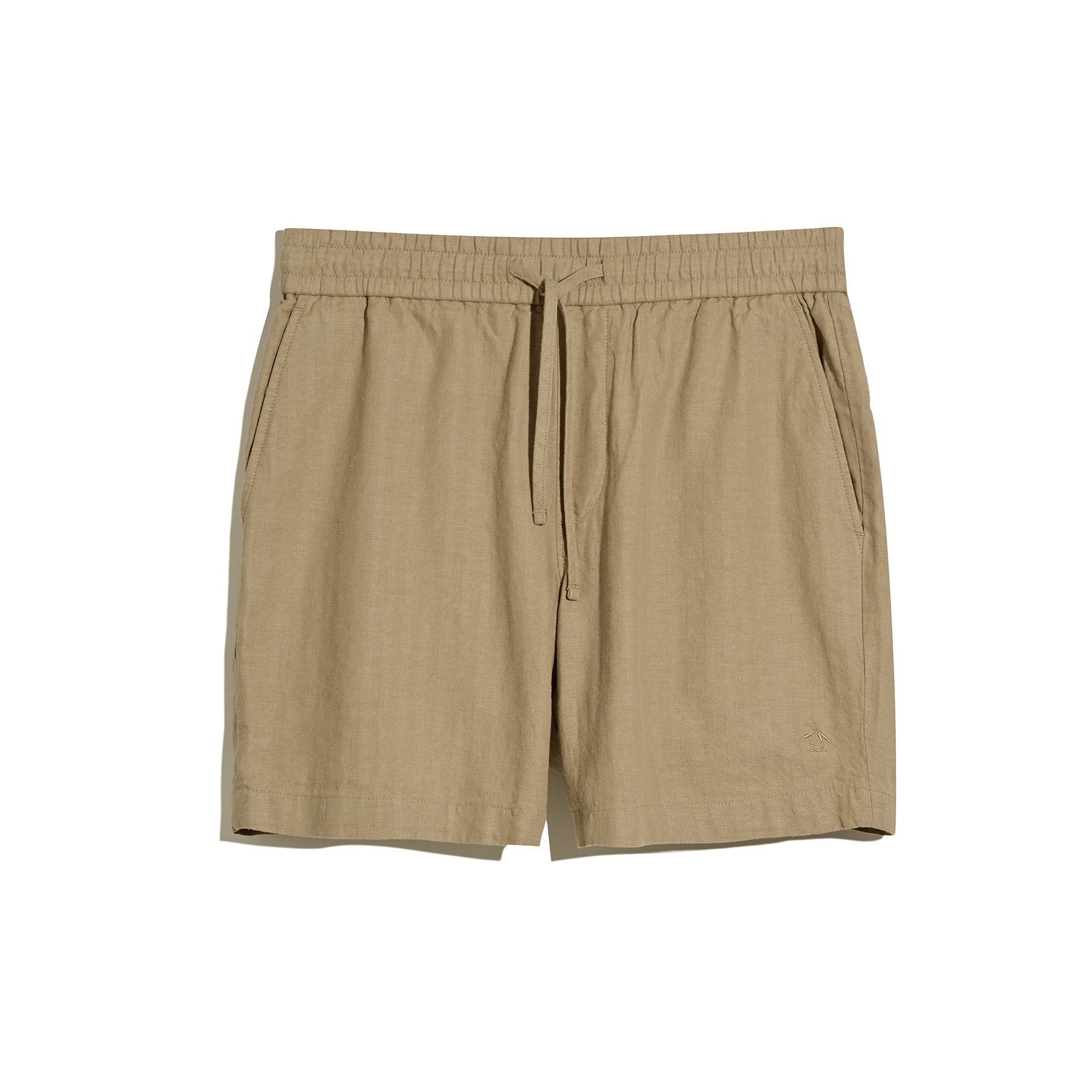 Original Penguin 6" Linen Blend Shorts In Travertine(6 Linen Blend Shorts Beige Ophm2500gp 254)