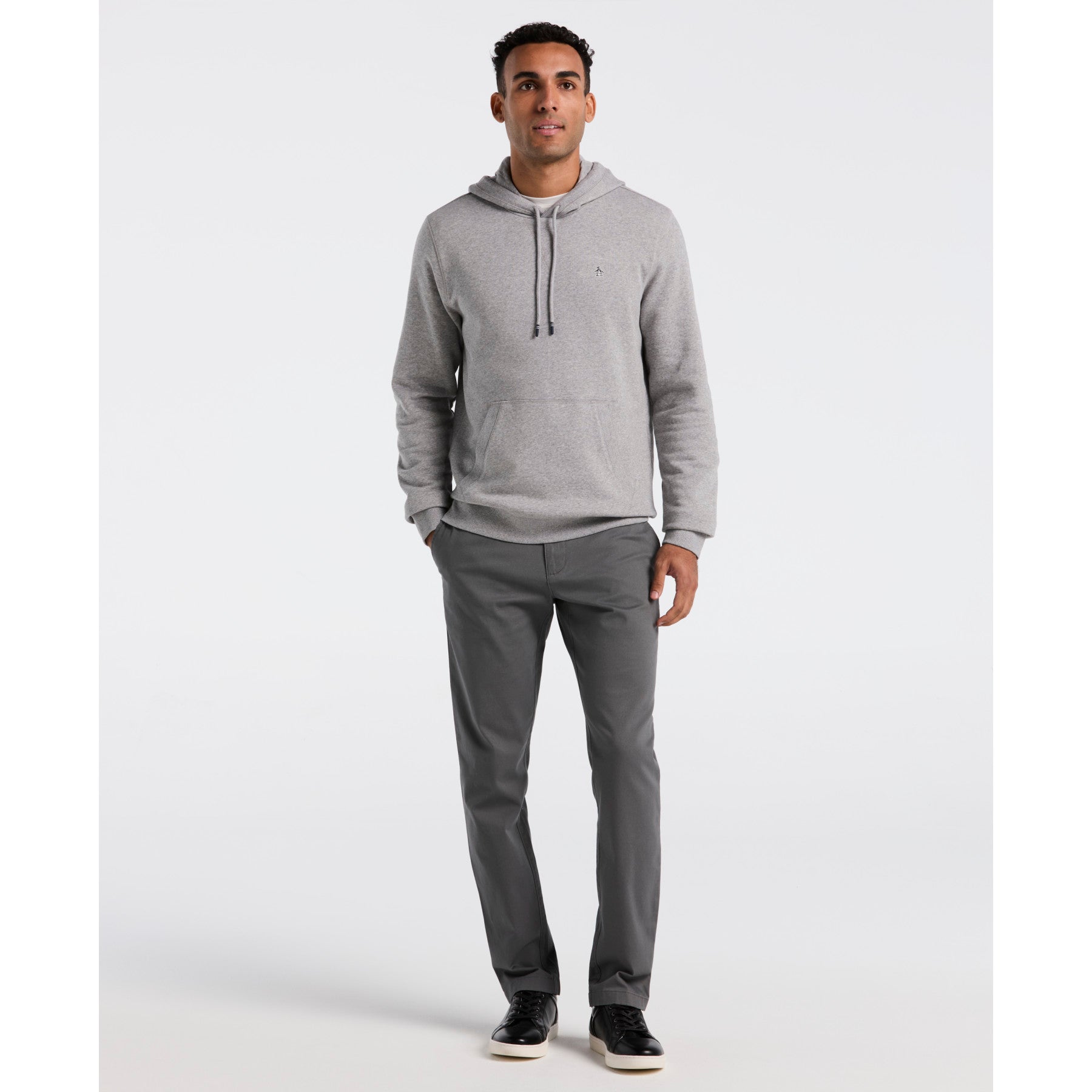 Original Penguin Sticker Pete Hoodie In Rain Heather(Sticker Pete Hoodie Grey Opkb0040gp 080)