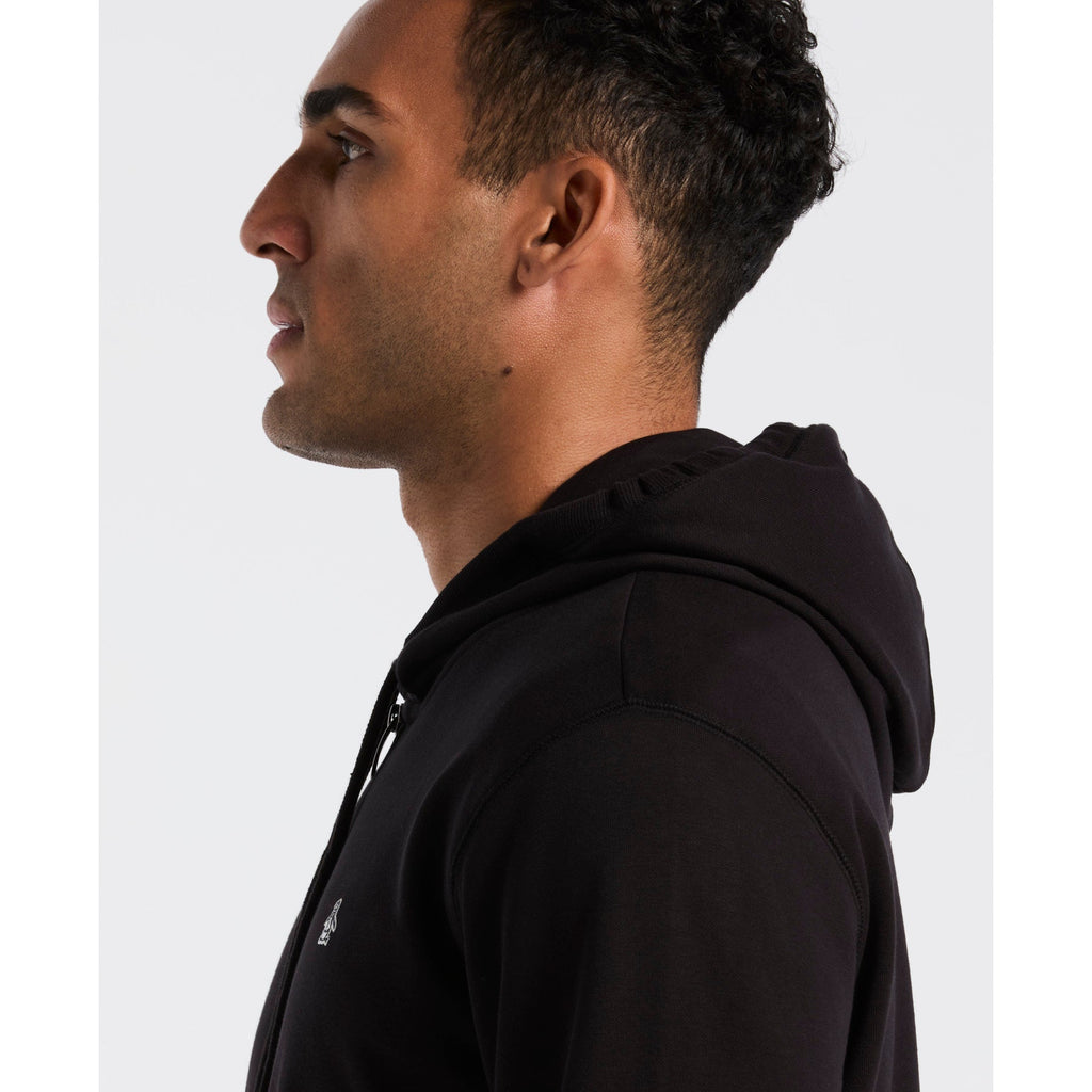 Original Penguin Sticker Pete Full Zip Hoodie In True Black(Sticker Pete Full Zip Hoodie Black Opkb0400gp 010)