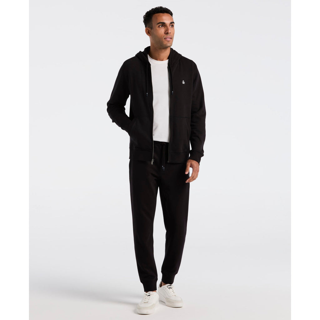 Original Penguin Sticker Pete Full Zip Hoodie In True Black(Sticker Pete Full Zip Hoodie Black Opkb0400gp 010)