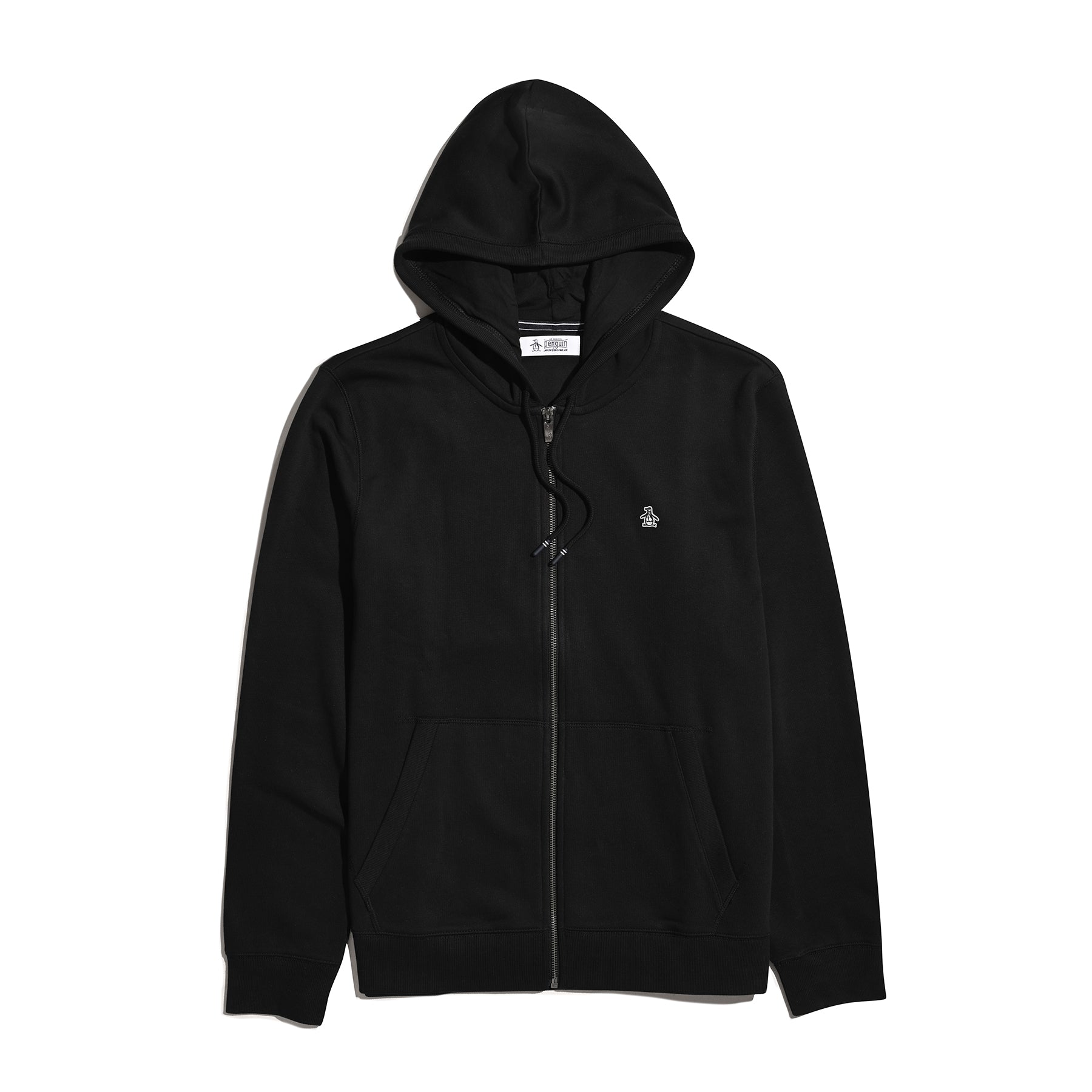 Original Penguin Sticker Pete Full Zip Hoodie In True Black(Sticker Pete Full Zip Hoodie Black Opkb0400gp 010)