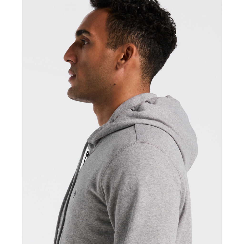 Original Penguin Sticker Pete Full Zip Hoodie In Rain Heather(Sticker Pete Full Zip Hoodie Grey Opkb0400gp 080)