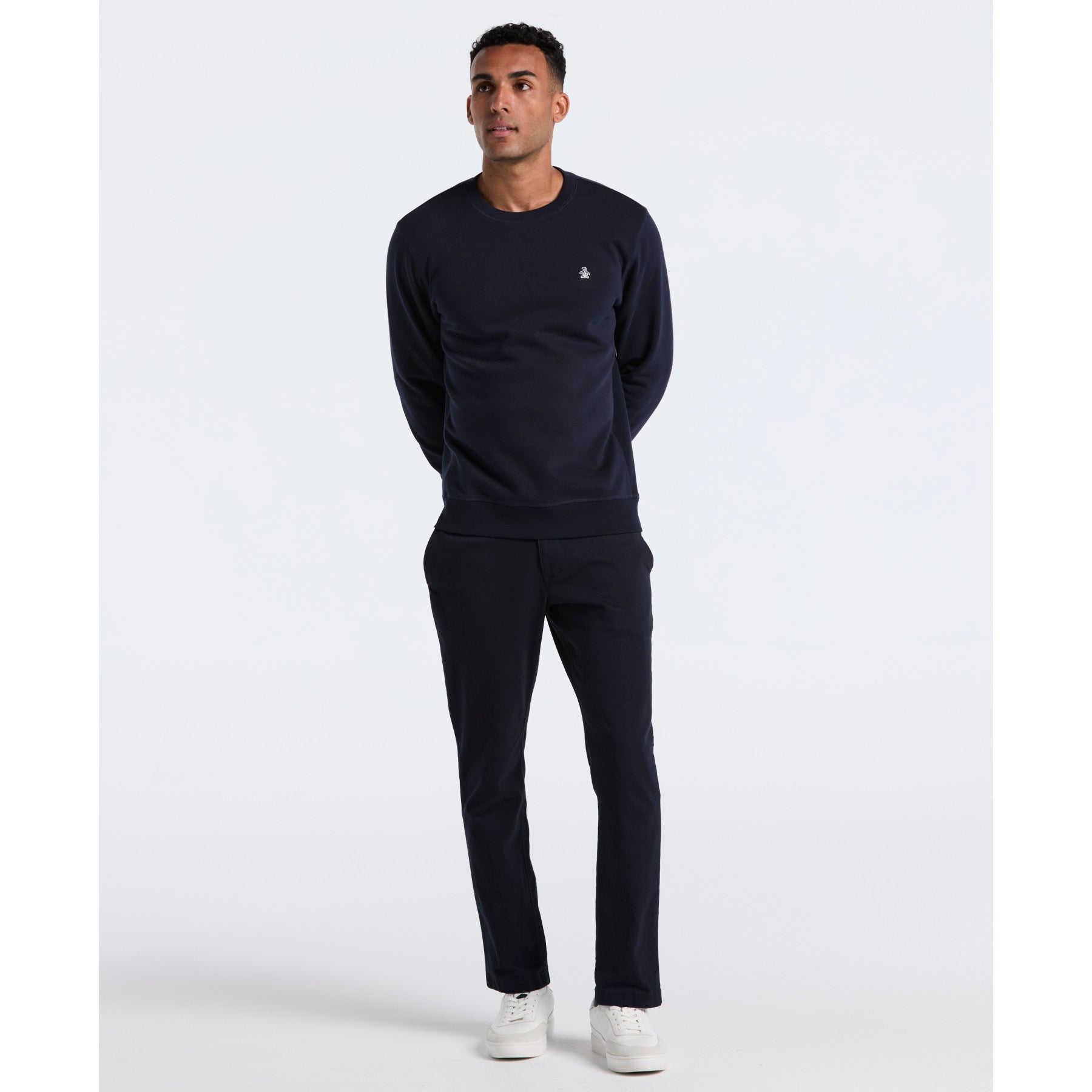Original Penguin Sticker Pete Sweatshirt In Dark Sapphire(Sticker Pete Sweatshirt Blue Opkb0404gp 413)