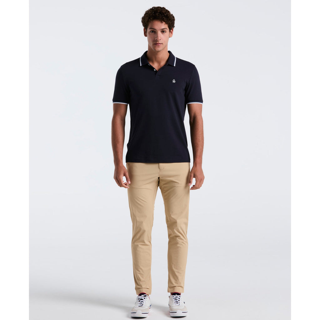 Original Penguin Pique Sticker Pete Tipped Polo Shirt In Dark Sapphire(Pique Sticker Pete Tipped Polo Shirt Blue Opkb0720gp 413)