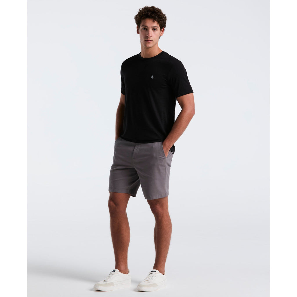 Original Penguin Pin Point Embroidered Logo Organic Cotton T-Shirt In True Black(Pin Point Embroidered Logo Organic Cotton T Shirt Black Opkb0903gp 010)