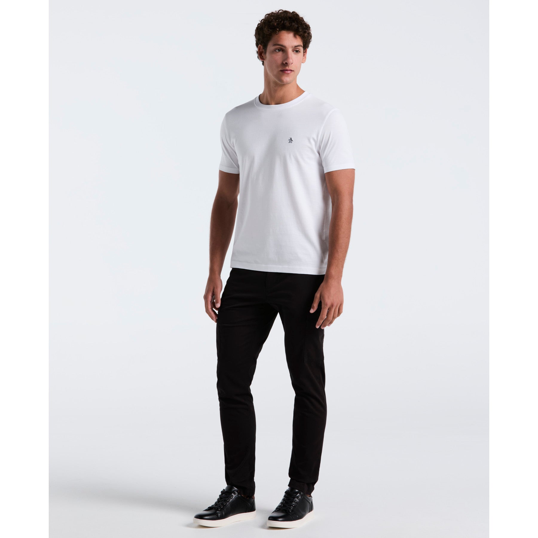 Original Penguin Pin Point Embroidered Logo Organic Cotton T-Shirt In Bright White(Pin Point Embroidered Logo Organic Cotton T Shirt White Opkb0903gp 118)
