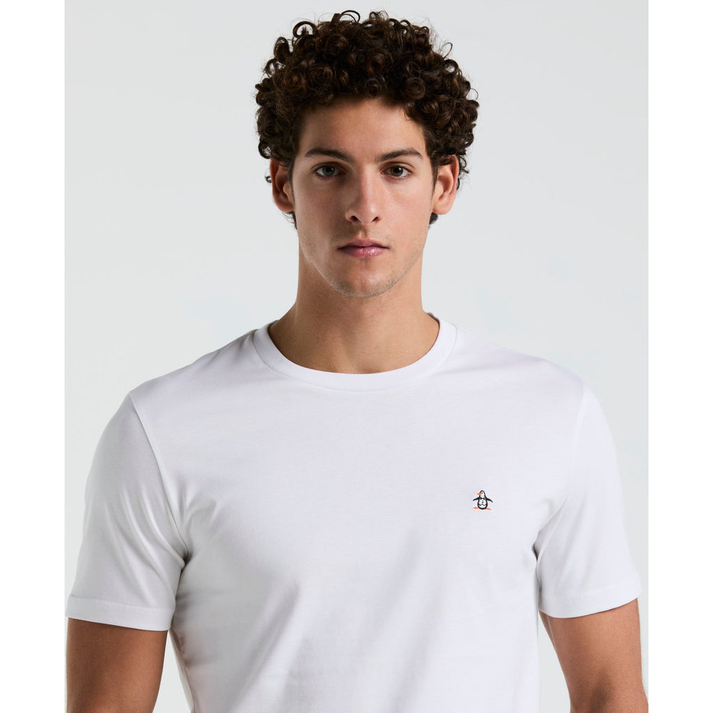 Original Penguin Icons Organic Cotton Jersey TV Pete T-Shirt In Bright White(Organic Cotton Jersey Tv Pete Tee White Opkb2011gp 118)