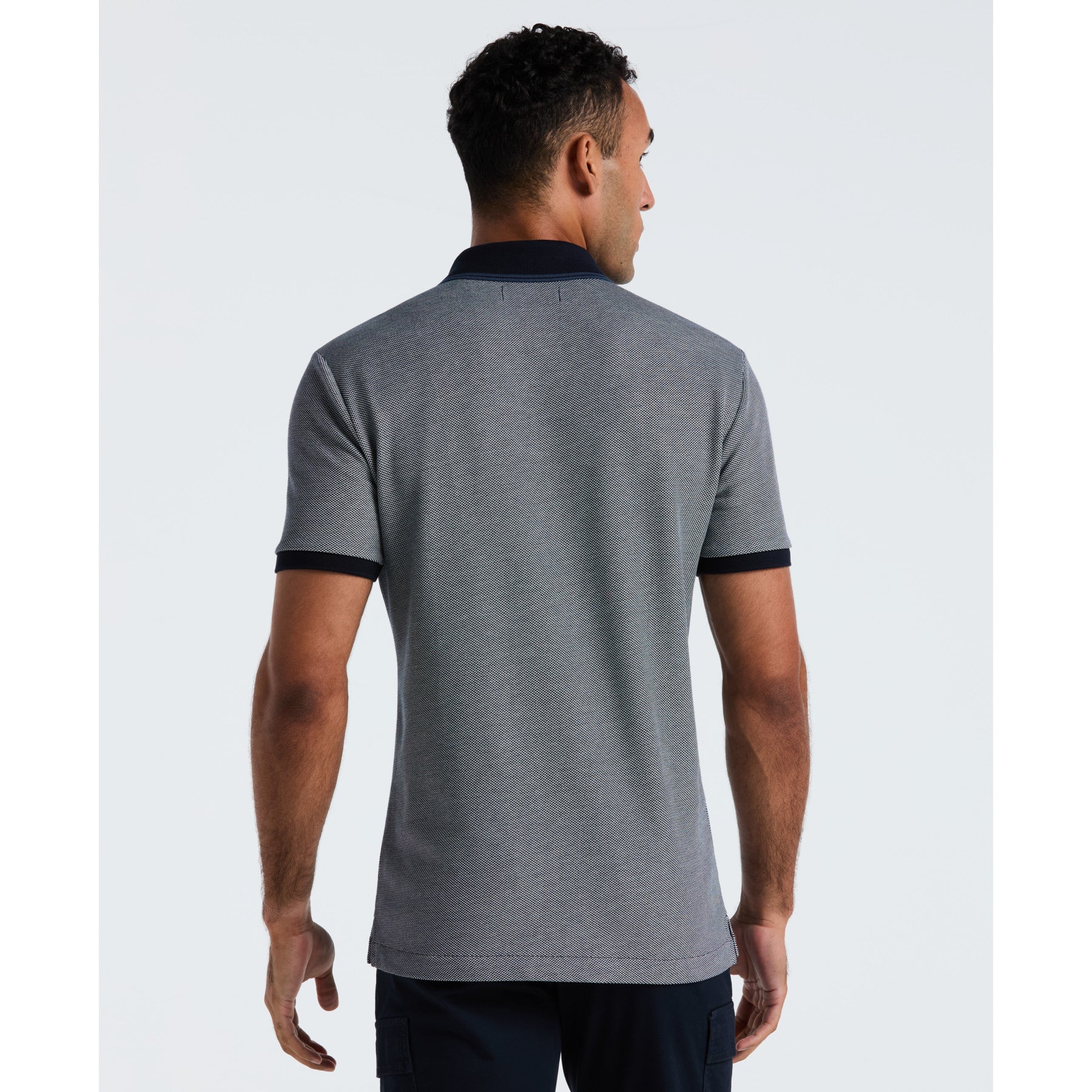 Original Penguin Tricolour Pique Polo Shirt In Dark Sapphire(Tricolour Pique Polo Shirt Blue Opkf2501gp 413)