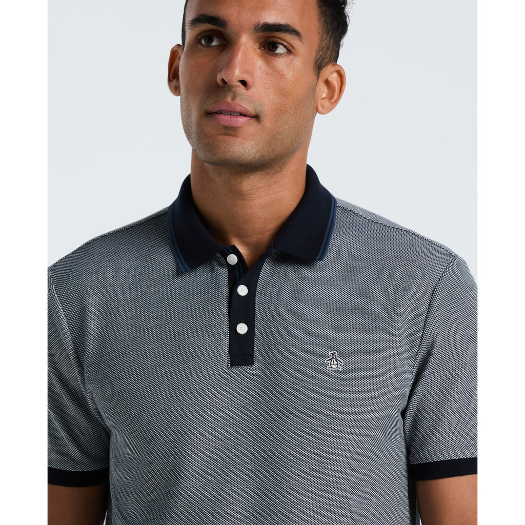 Original Penguin Tricolour Pique Polo Shirt In Dark Sapphire(Tricolour Pique Polo Shirt Blue Opkf2501gp 413)