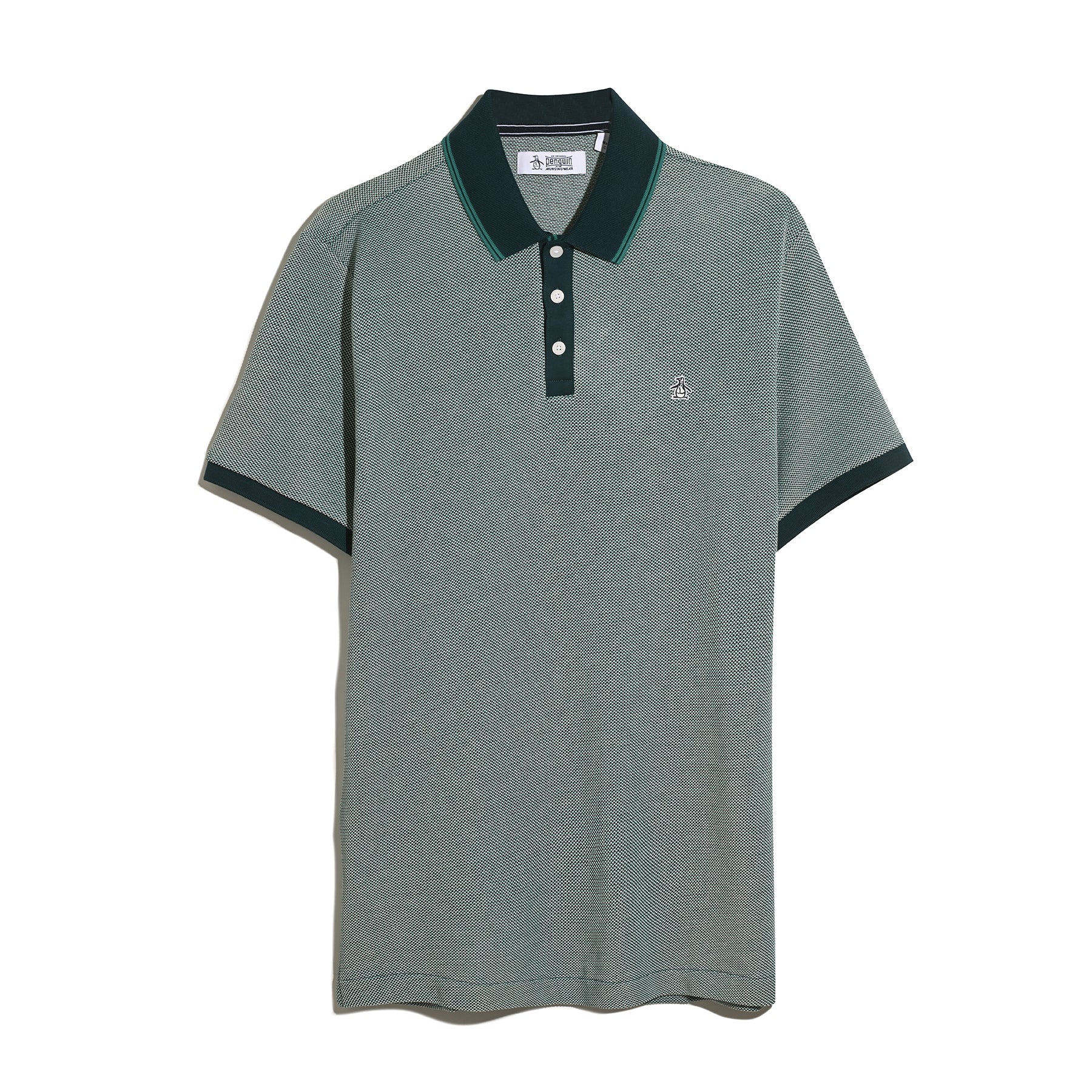 Original Penguin Tricolour Pique Polo Shirt In Reflecting Pond(Tricolour Pique Polo Shirt Blue Opkf2501gp 470)