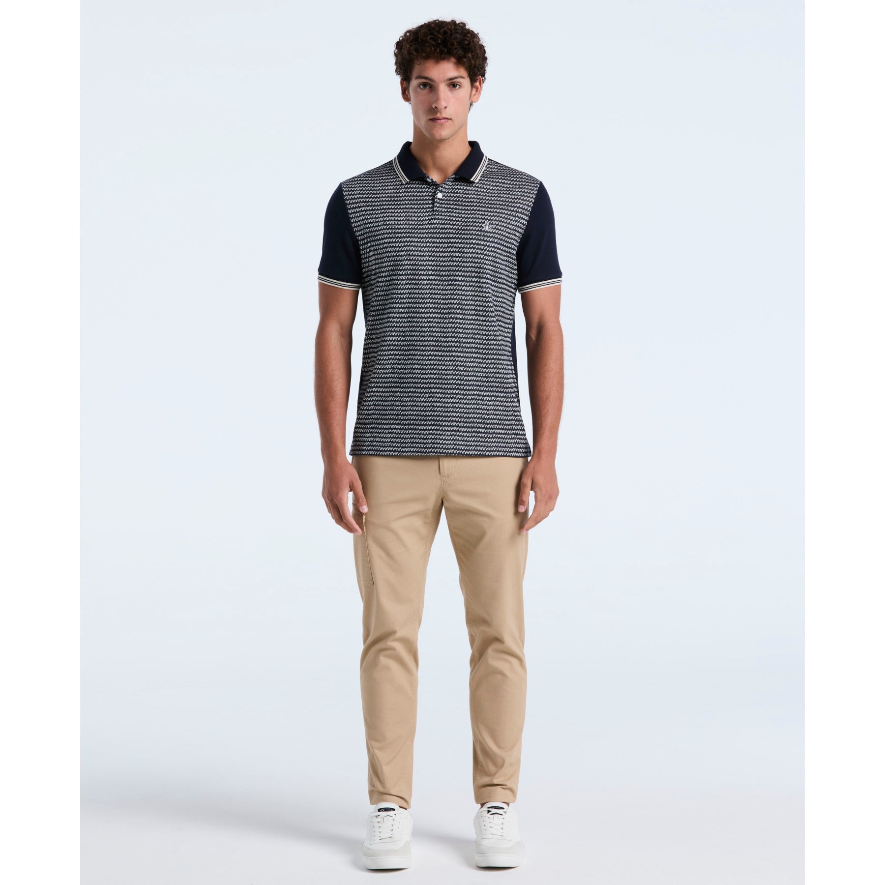 Original Penguin Mini Jacquard Polo Shirt In Dark Sapphire(Mini Jacquard Polo Shirt Blue Opkf2503gp 413)