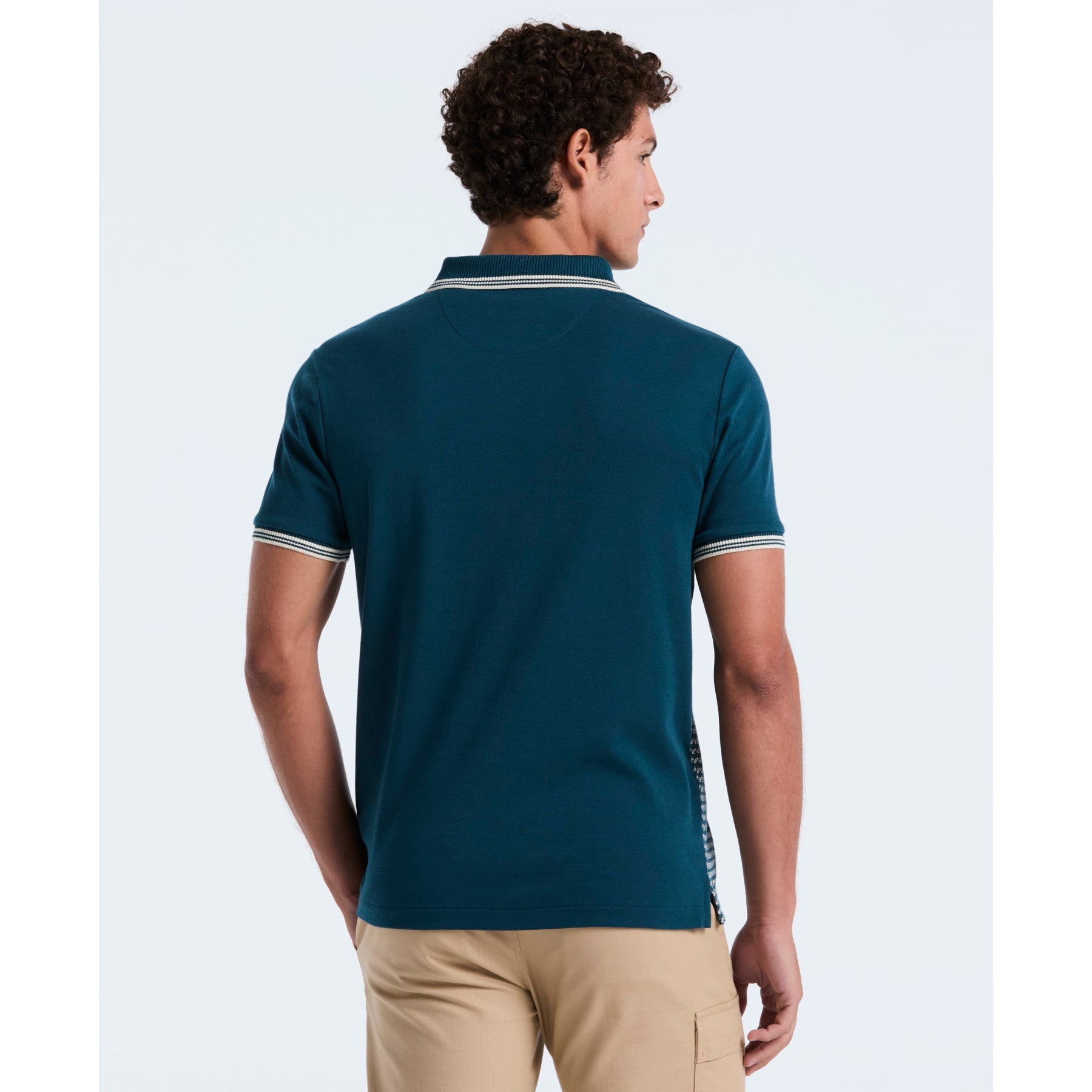 Original Penguin Mini Jacquard Polo Shirt In Reflecting Pond(Mini Jacquard Polo Shirt Blue Opkf2503gp 470)