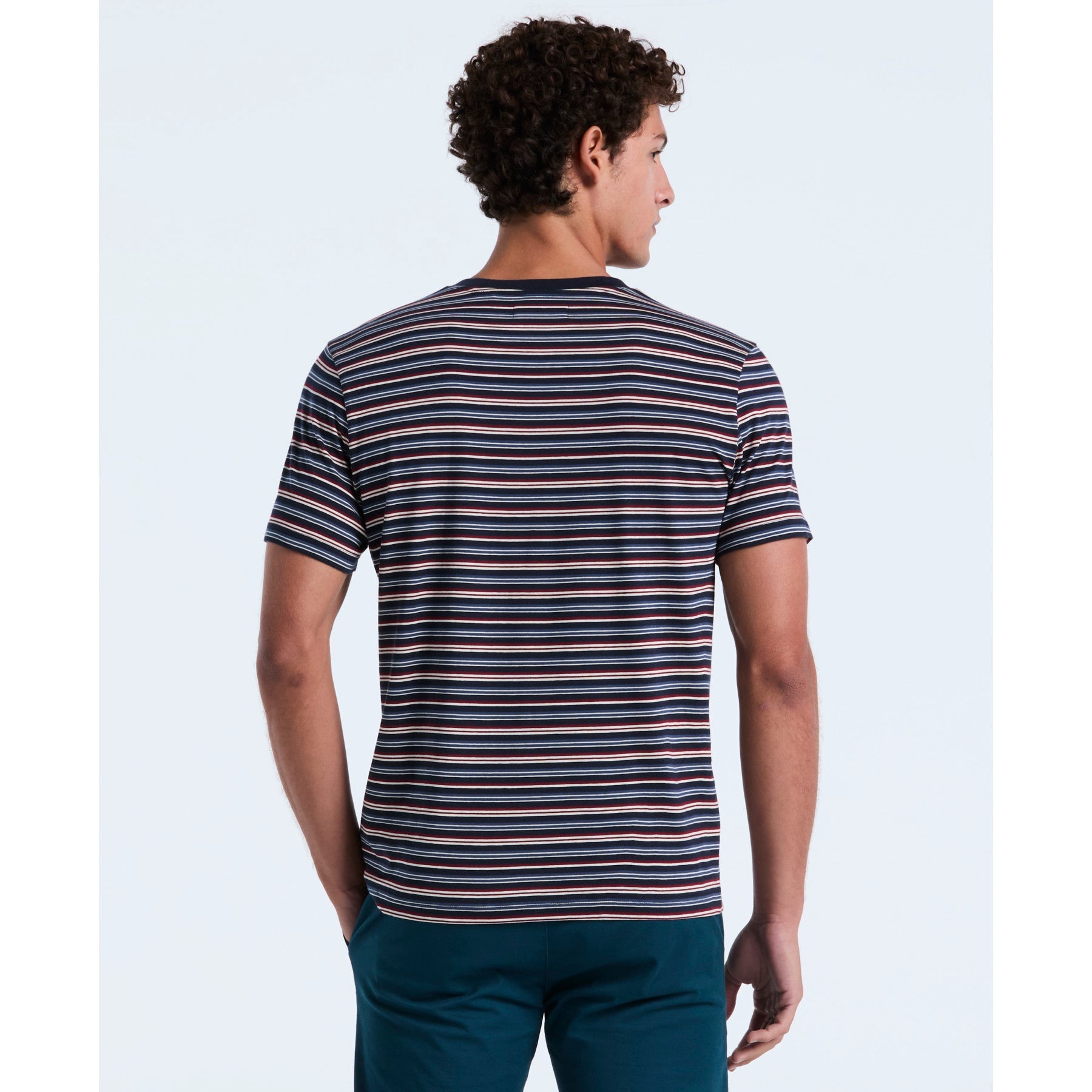 Original Penguin Yarn-Dyed Stripe T-Shirt In Dark Sapphire(Yarn Dyed Stripe T Shirt Blue Opkf2504gp 413)