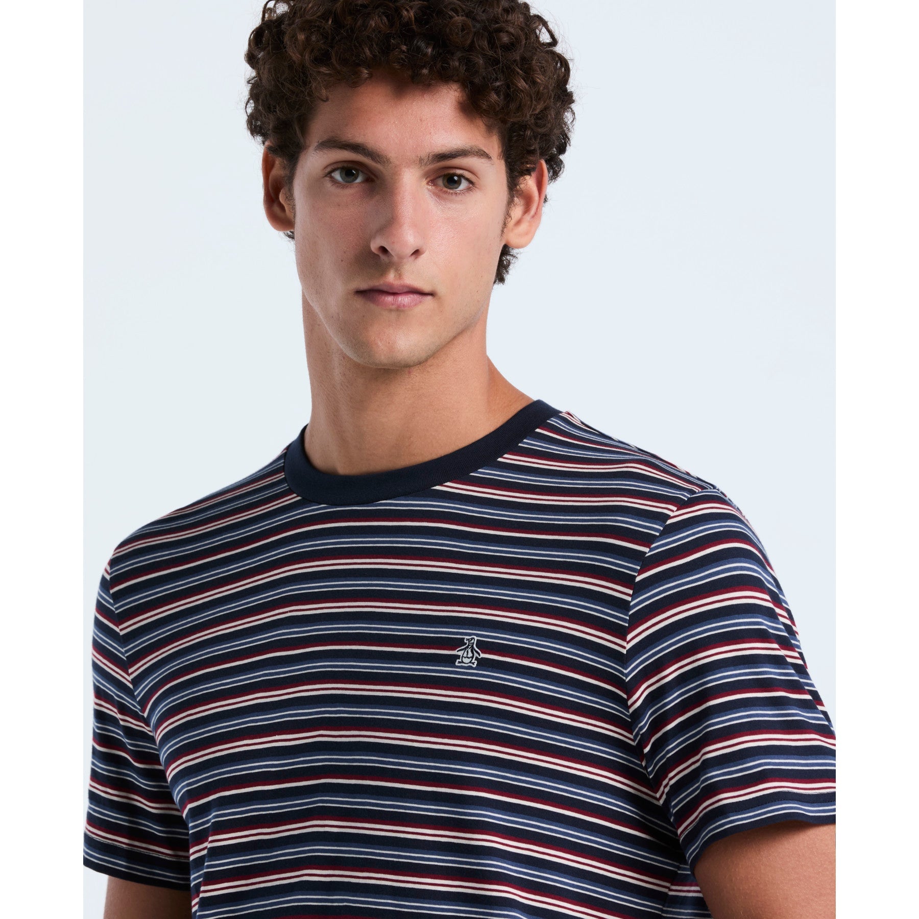 Original Penguin Yarn-Dyed Stripe T-Shirt In Dark Sapphire(Yarn Dyed Stripe T Shirt Blue Opkf2504gp 413)