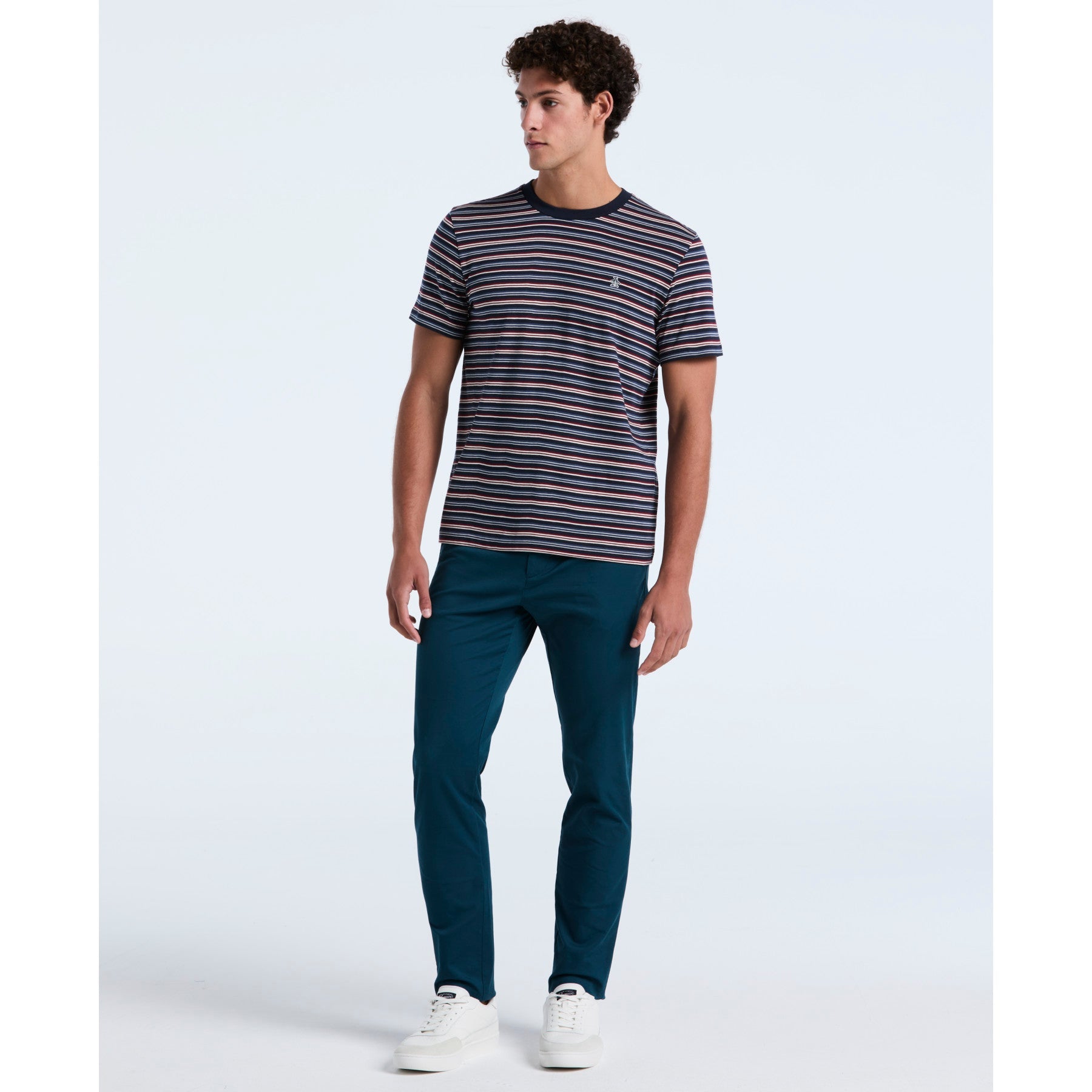 Original Penguin Yarn-Dyed Stripe T-Shirt In Dark Sapphire(Yarn Dyed Stripe T Shirt Blue Opkf2504gp 413)