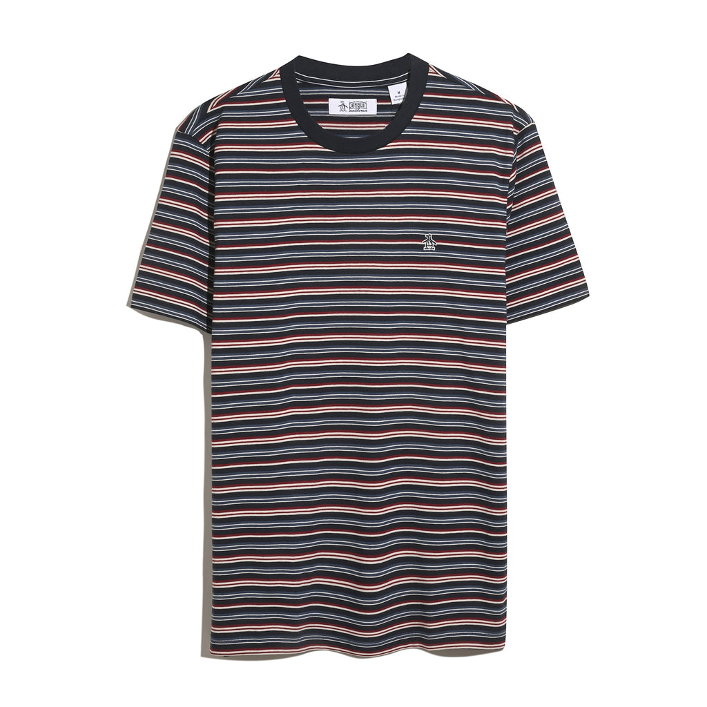 Original Penguin Yarn-Dyed Stripe T-Shirt In Dark Sapphire(Yarn Dyed Stripe T Shirt Blue Opkf2504gp 413)