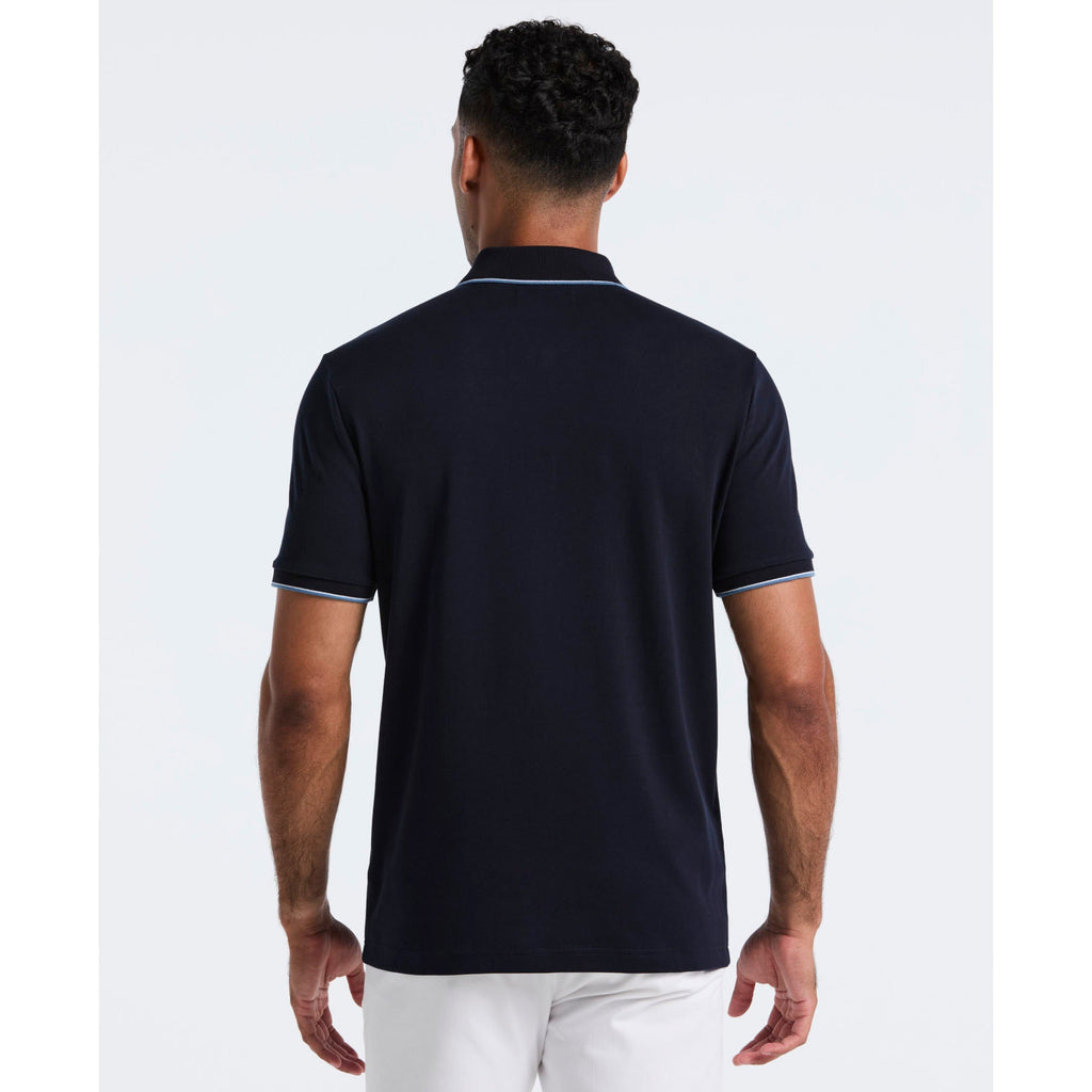 Original Penguin Interlock Vertical Stripe Polo Shirt In Dark Sapphire(Interlock Vertical Stripe Polo Shirt Blue Opkf2508gp 413)