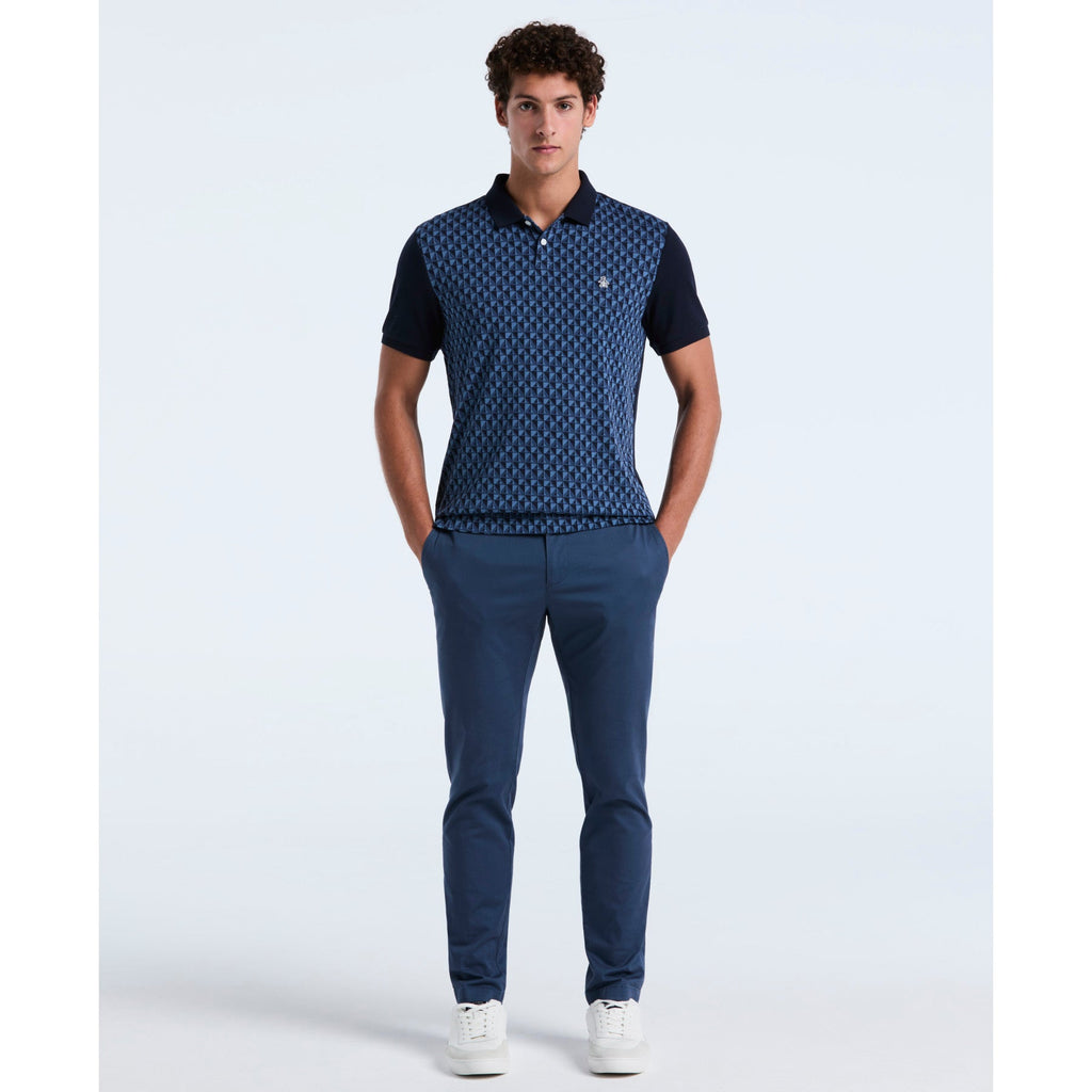 Original Penguin Martini Print Polo Shirt In Dark Sapphire(Martini Print Polo Shirt Blue Opkf2512gp 413)