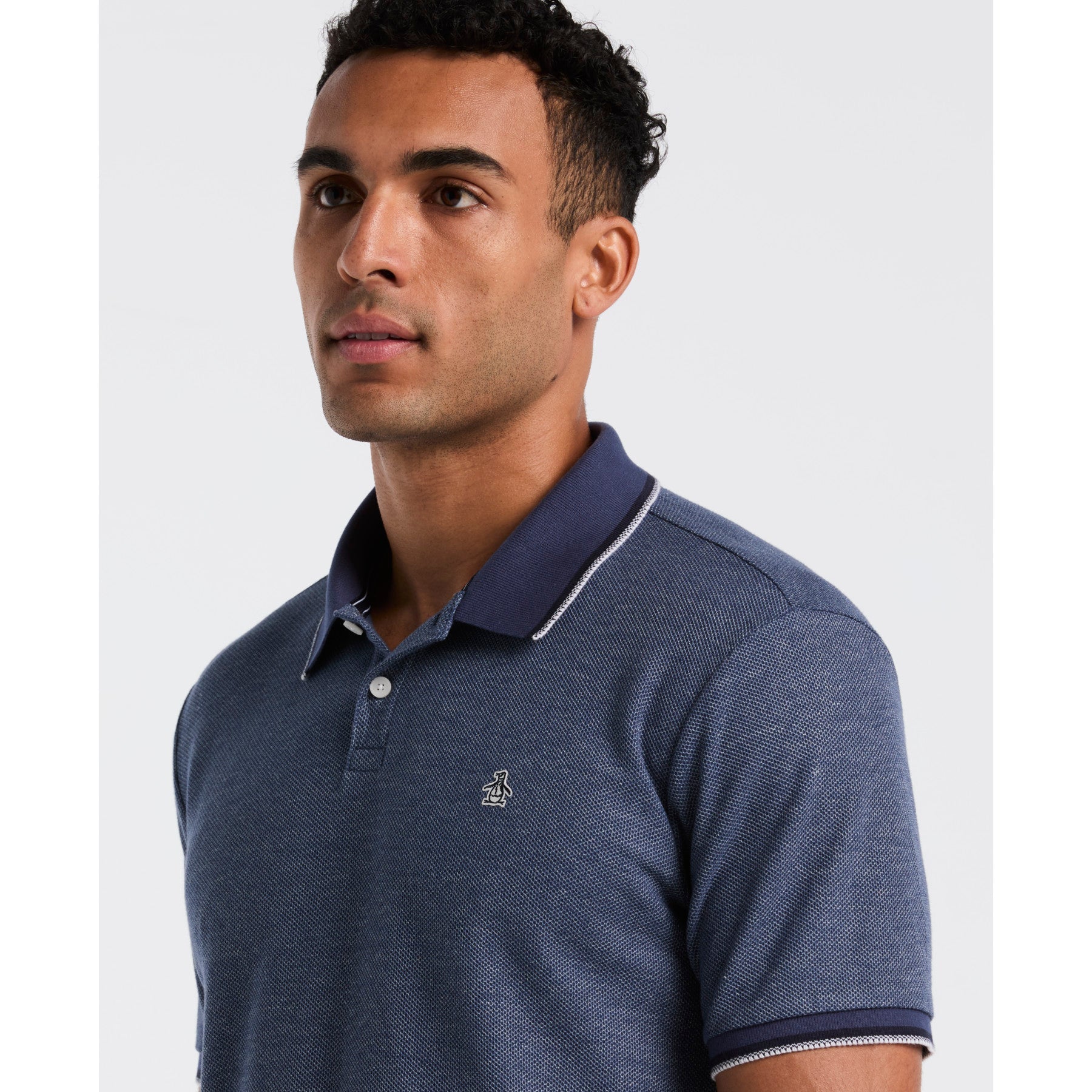 Original Penguin Honeycomb Tipped Polo Shirt In Sargasso Sea(Honeycomb Tipped Polo Shirt Blue Opkf2513gp 485)