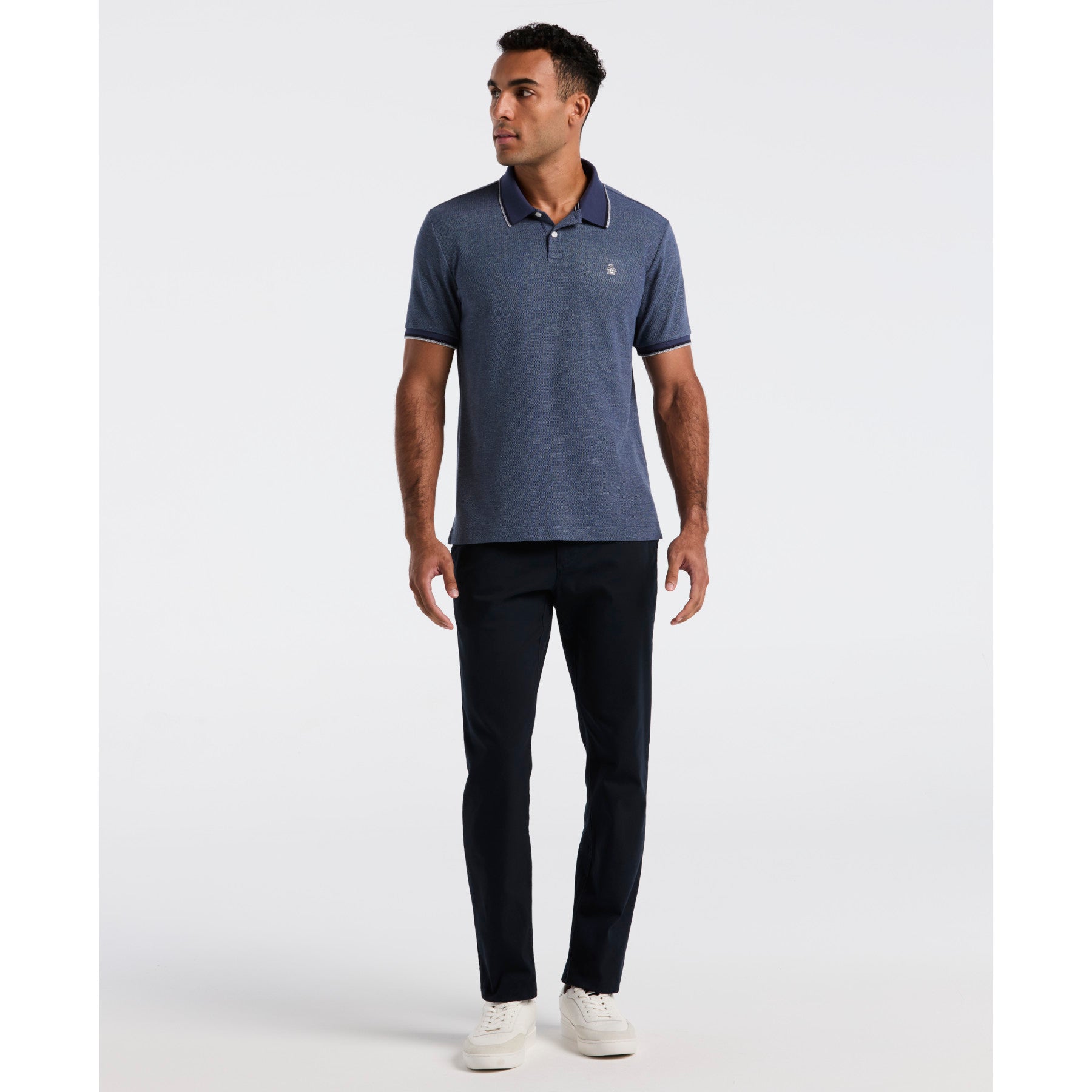 Original Penguin Honeycomb Tipped Polo Shirt In Sargasso Sea(Honeycomb Tipped Polo Shirt Blue Opkf2513gp 485)