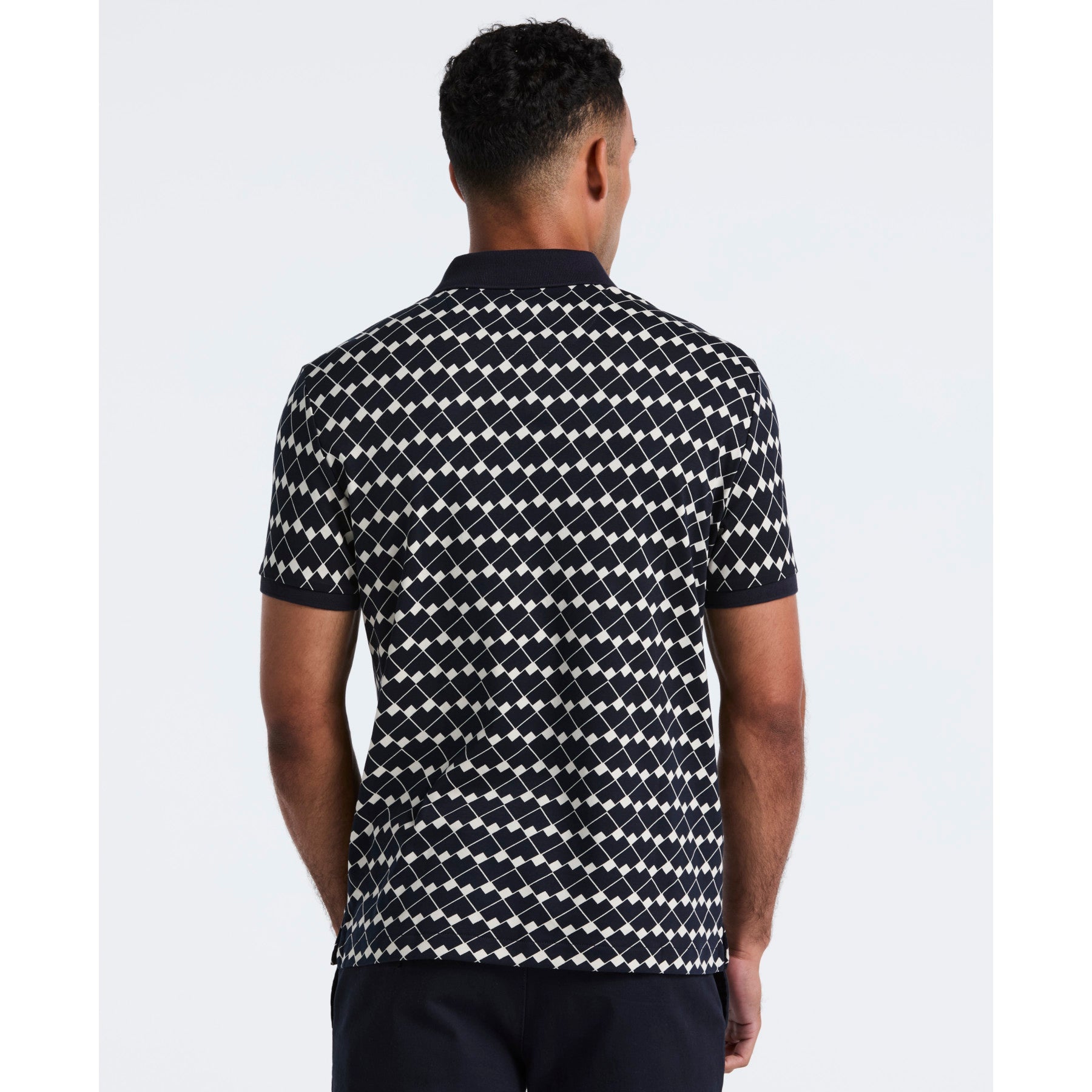 Original Penguin Flags Print Polo Shirt In Dark Sapphire(Flags Print Polo Shirt Blue Opkf2520gp 413)