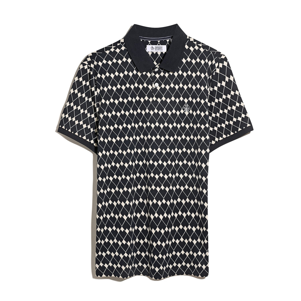 Original Penguin Flags Print Polo Shirt In Dark Sapphire(Flags Print Polo Shirt Blue Opkf2520gp 413)