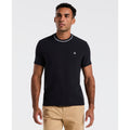 Original Penguin Textured Ringer T-Shirt In Dark Sapphire(Textured Ringer T Shirt Blue Opkf2523gp 413)