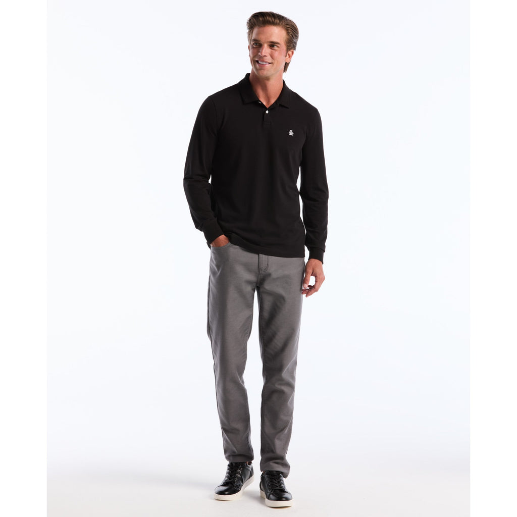Original Penguin Pique Long Sleeve Polo Shirt In True Black(Pique Long Sleeve Polo Shirt Black Opkf2526gp 010)