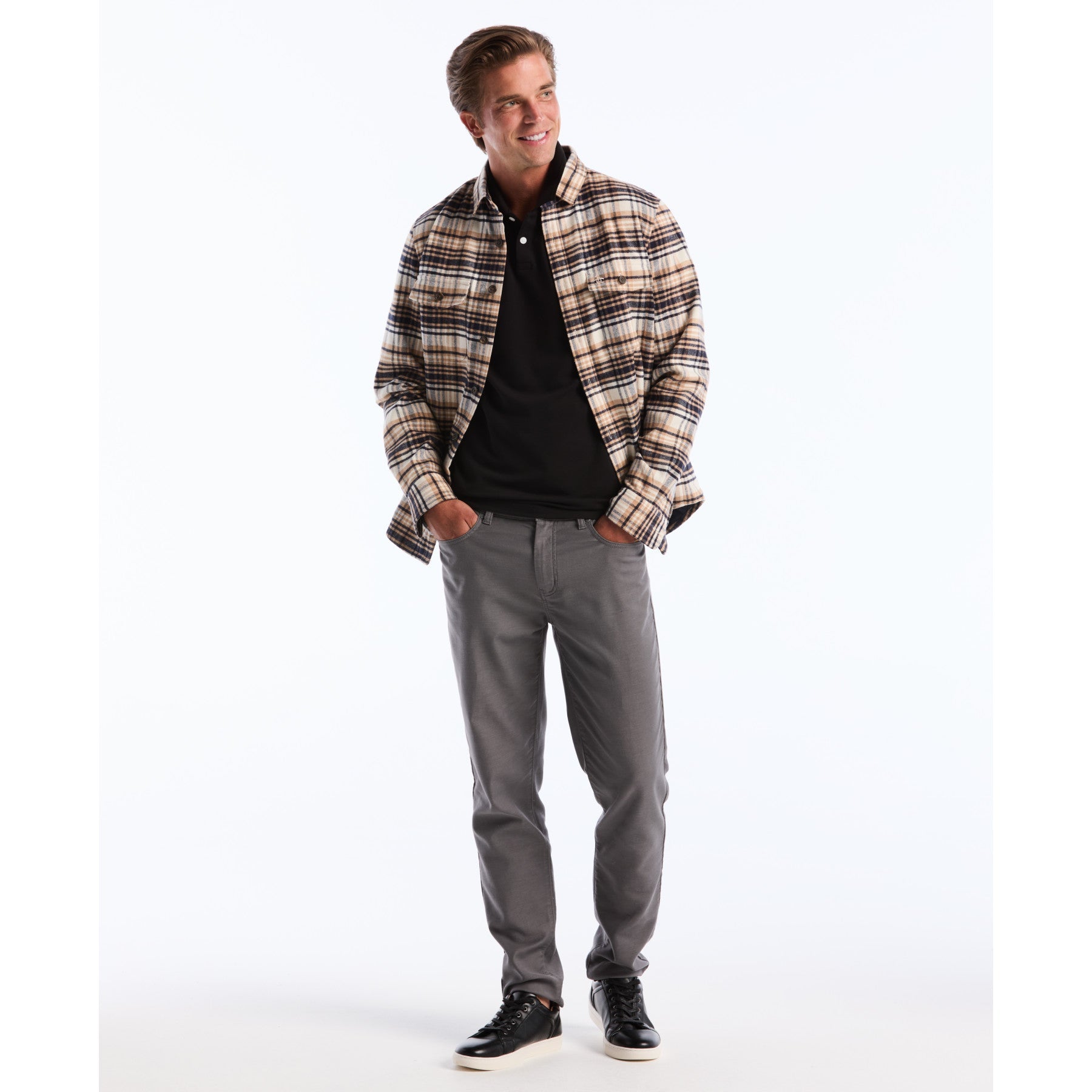 Original Penguin Pique Long Sleeve Polo Shirt In True Black(Pique Long Sleeve Polo Shirt Black Opkf2526gp 010)