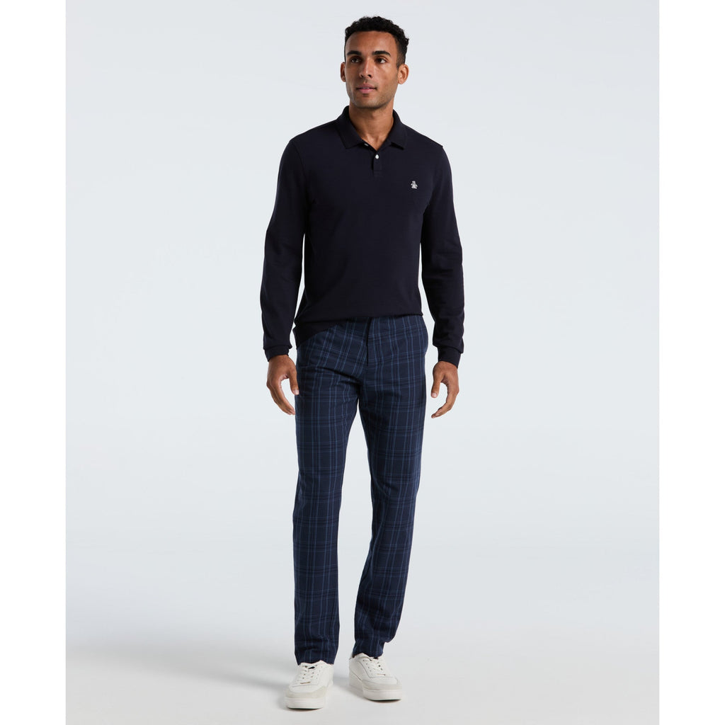 Original Penguin Pique Long Sleeve Polo Shirt In Dark Sapphire(Pique Long Sleeve Polo Shirt Blue Opkf2526gp 413)