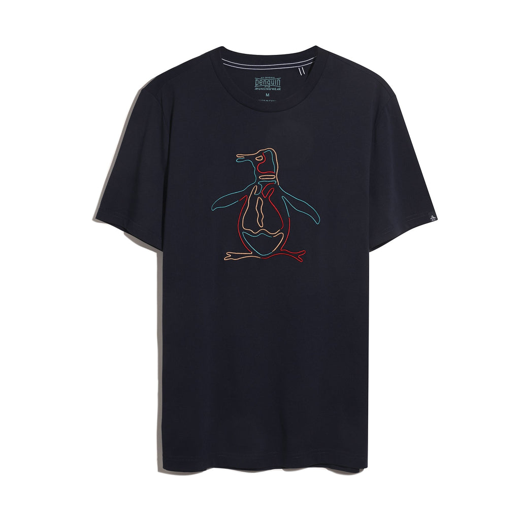 Original Penguin Outline Pete Graphic T-Shirt In Dark Sapphire(Outline Pete Graphic T Shirt Blue Opkf2559gp 413)