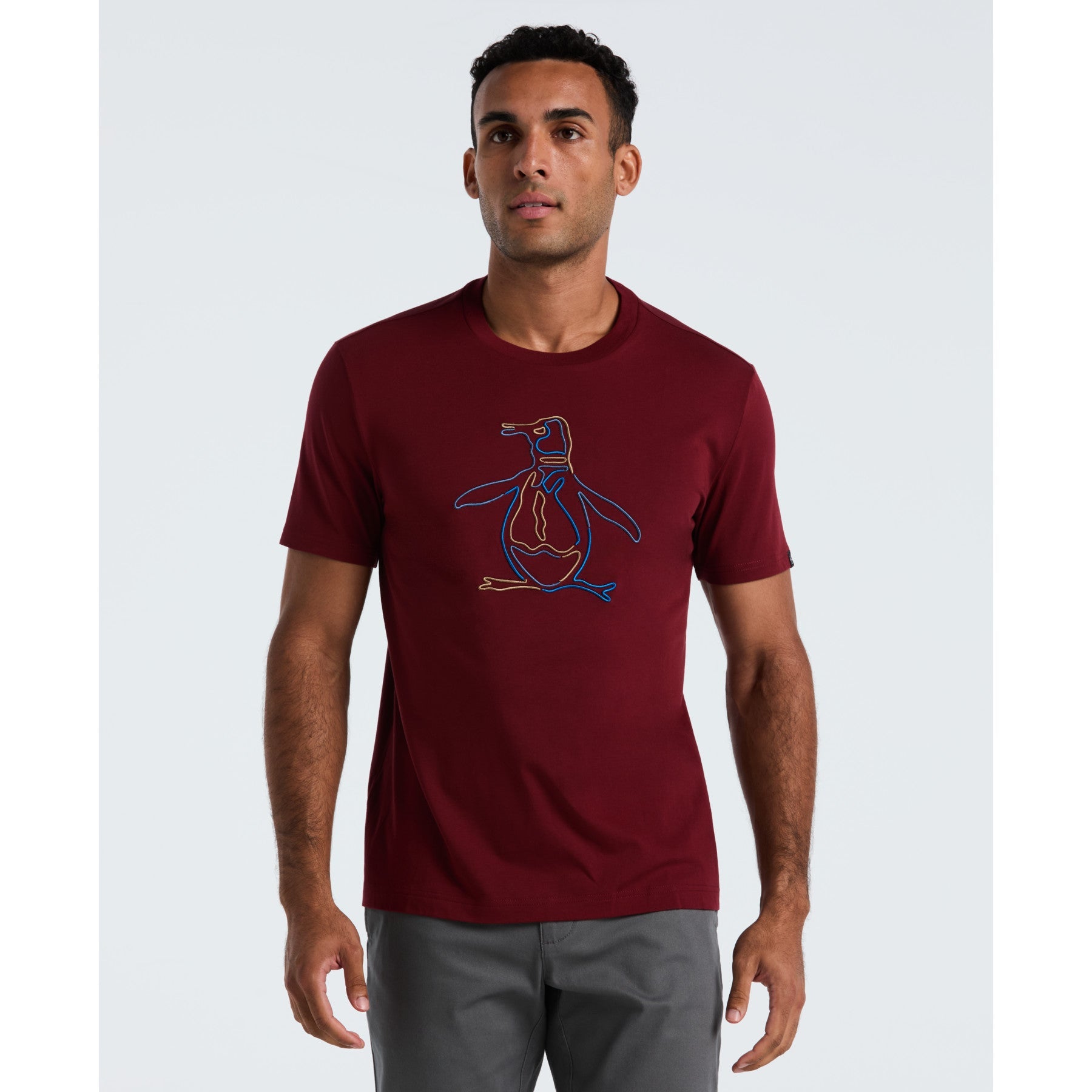 Original Penguin Outline Pete Graphic T-Shirt In Cabernet(Outline Pete Graphic T Shirt Red Opkf2559gp 605)