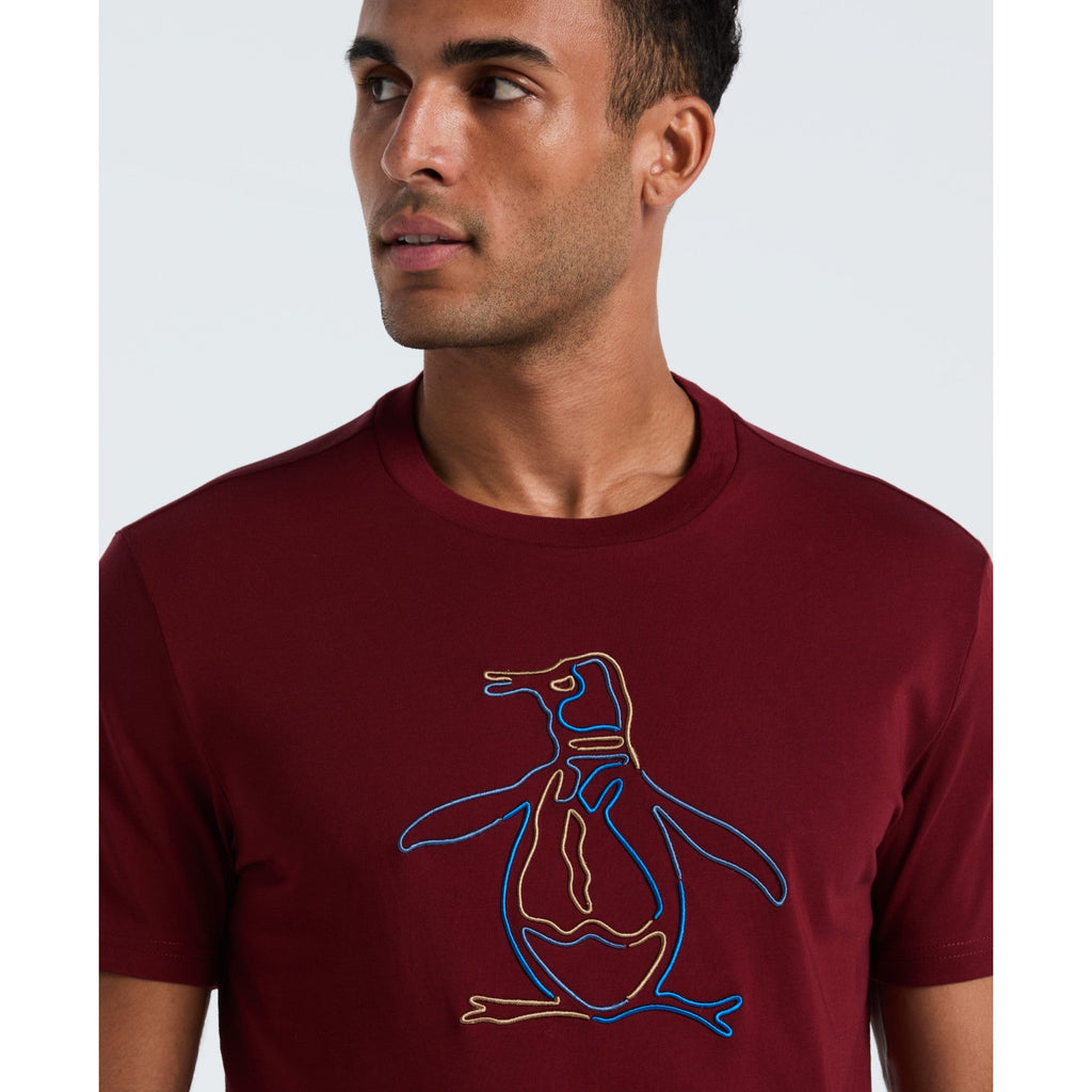 Original Penguin Outline Pete Graphic T-Shirt In Cabernet(Outline Pete Graphic T Shirt Red Opkf2559gp 605)