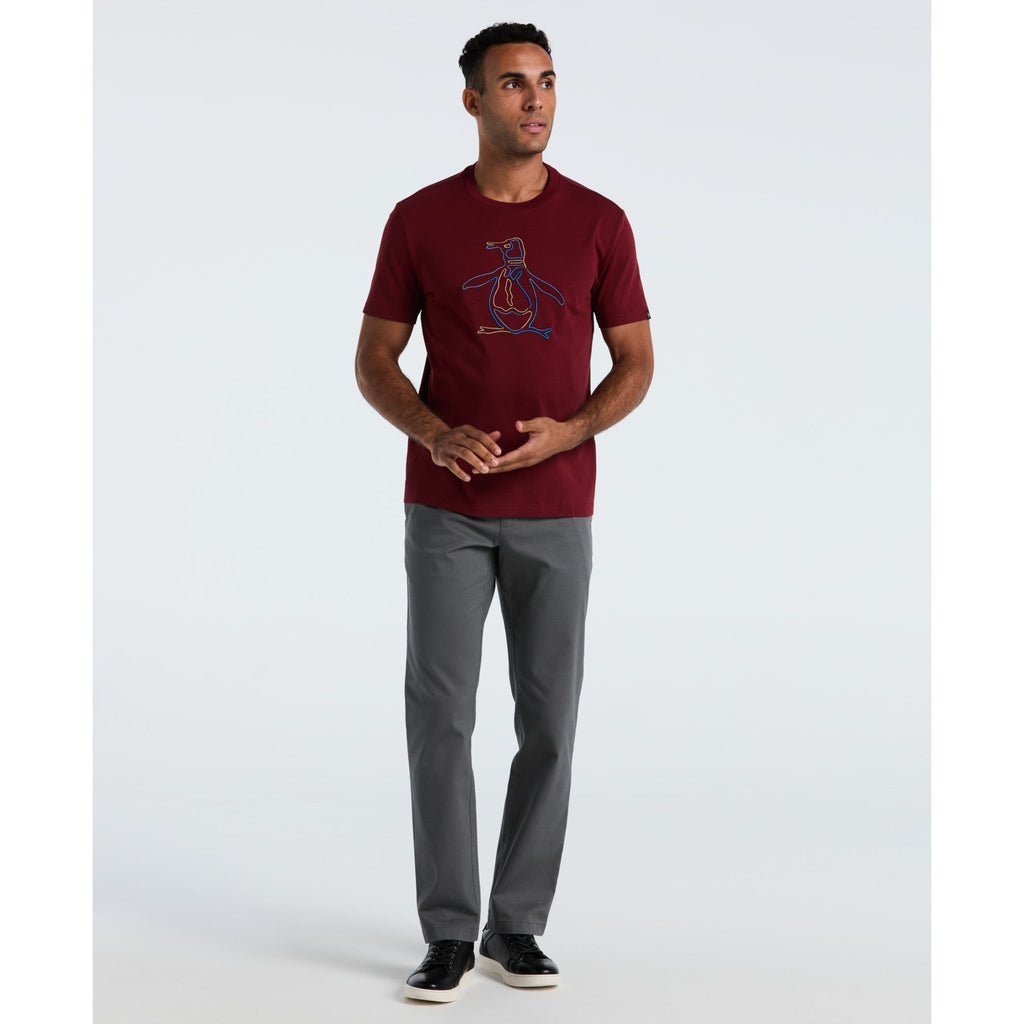 Original Penguin Outline Pete Graphic T-Shirt In Cabernet(Outline Pete Graphic T Shirt Red Opkf2559gp 605)