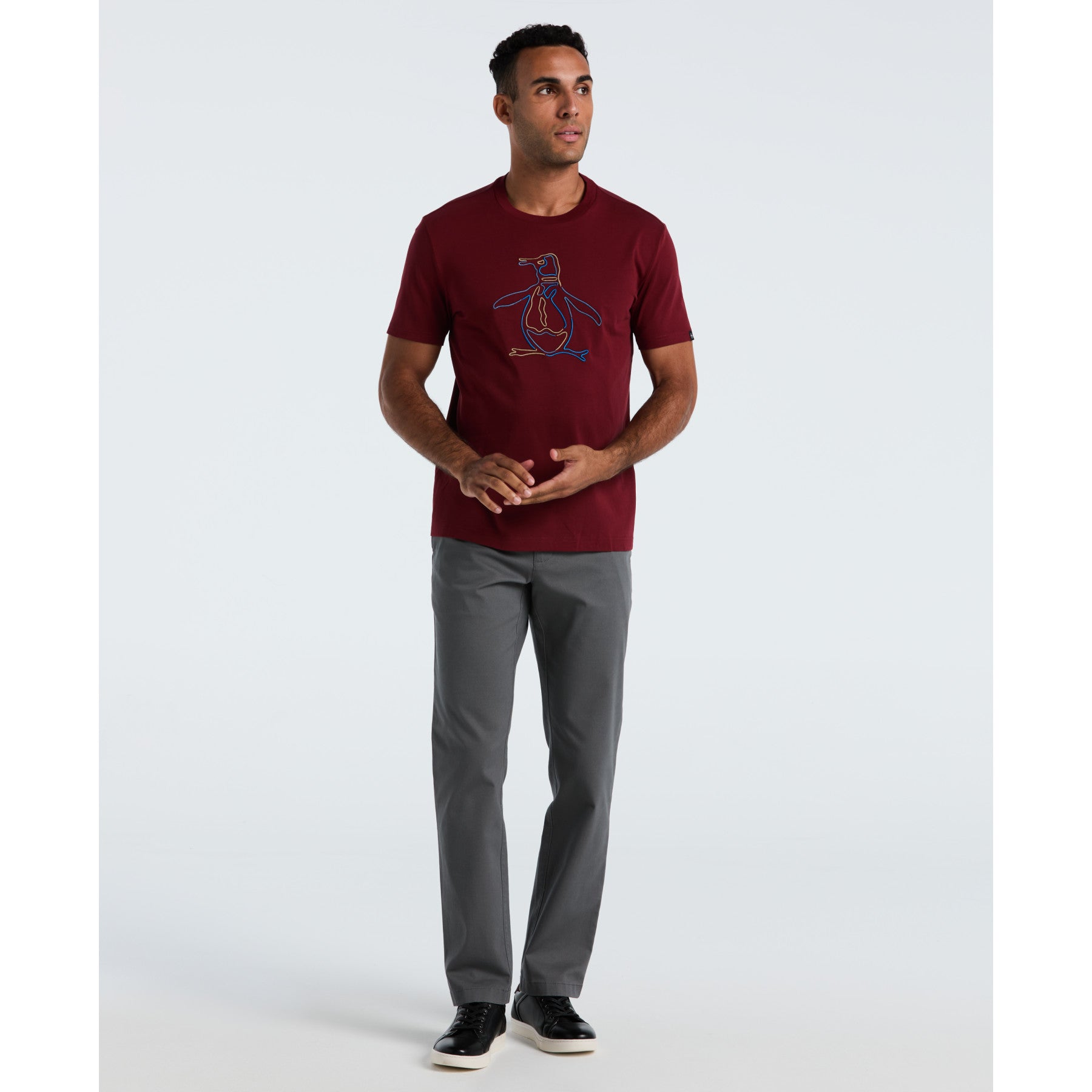Original Penguin Outline Pete Graphic T-Shirt In Cabernet(Outline Pete Graphic T Shirt Red Opkf2559gp 605)