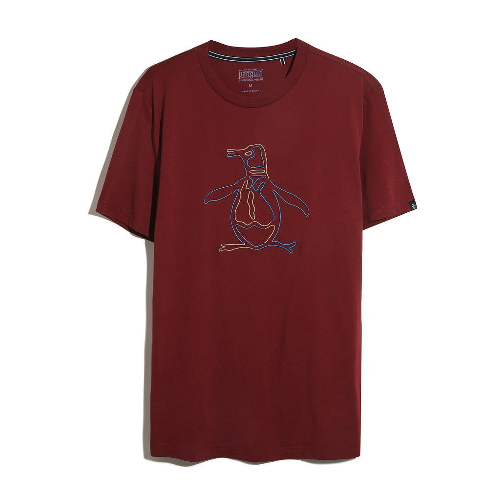 Original Penguin Outline Pete Graphic T-Shirt In Cabernet(Outline Pete Graphic T Shirt Red Opkf2559gp 605)