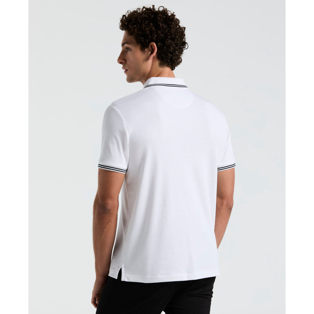 Original Penguin Icons Tipped Polo Shirt In Bright White(Organic Cotton Tv Pete Polo White Opkf3808gp 118)