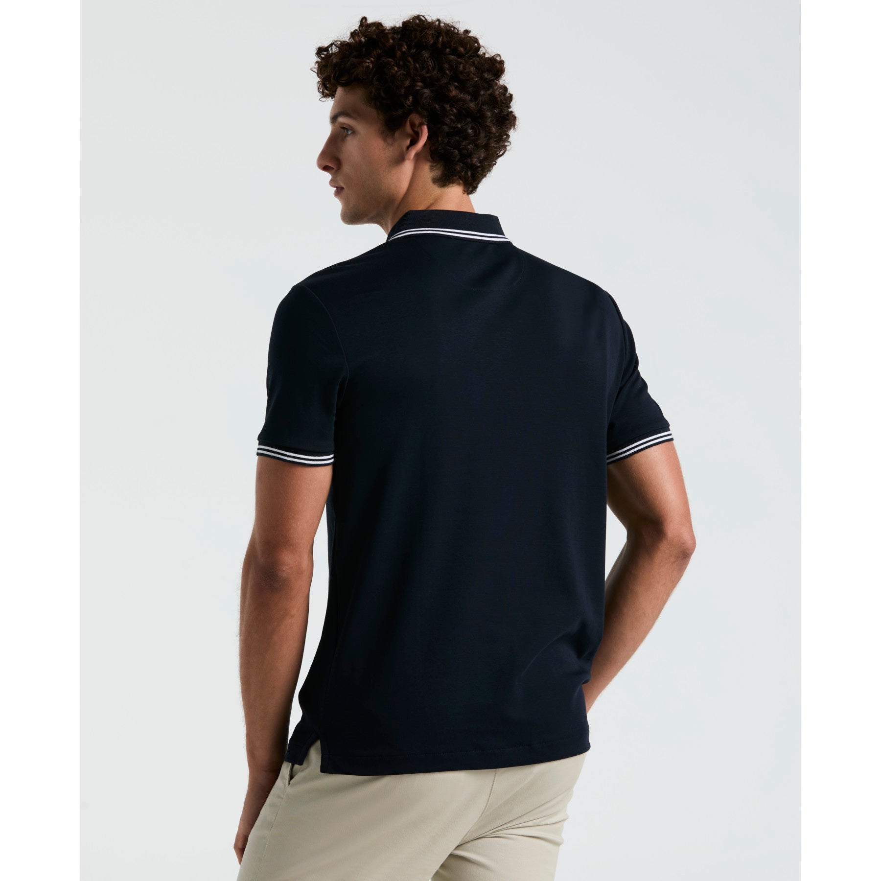 Original Penguin Icons Tipped Polo Shirt In Dark Sapphire(Organic Cotton Tv Pete Polo Blue Opkf3808gp 413)