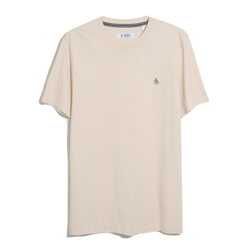 Original Penguin Pin Point Embroidered Logo T-Shirt In Birch(Pin Point Embroidered Logo T Shirt Beige Opkf5903gp 252)