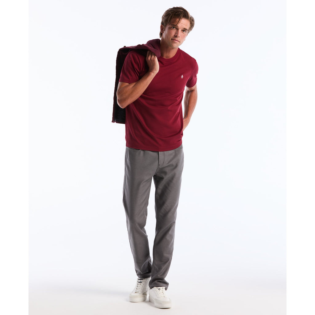 Original Penguin Pin Point Embroidered Logo T-Shirt In Cabernet(Pin Point Embroidered Logo T Shirt Red Opkf5903gp 605)