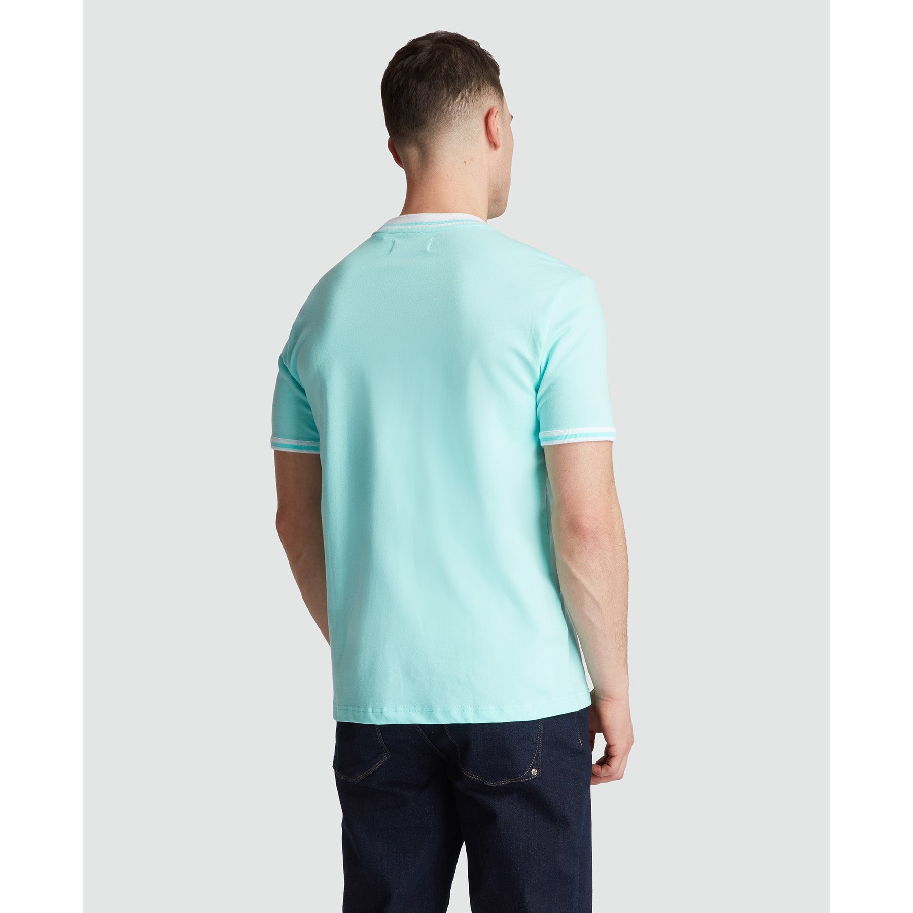 Original Penguin Icons Pique T-Shirt In Blue Tint(Organic Cotton Pique T Shirt Blue Opkm3503gp 459)