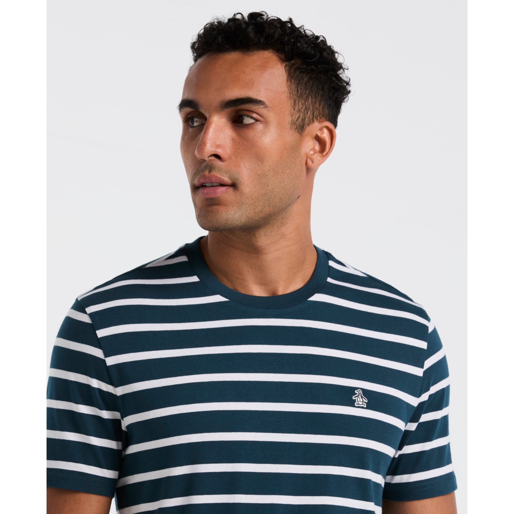 Original Penguin Breton Striped T-Shirt In Reflecting Pond(Breton Striped T Shirt Blue Opks3720gp 470)