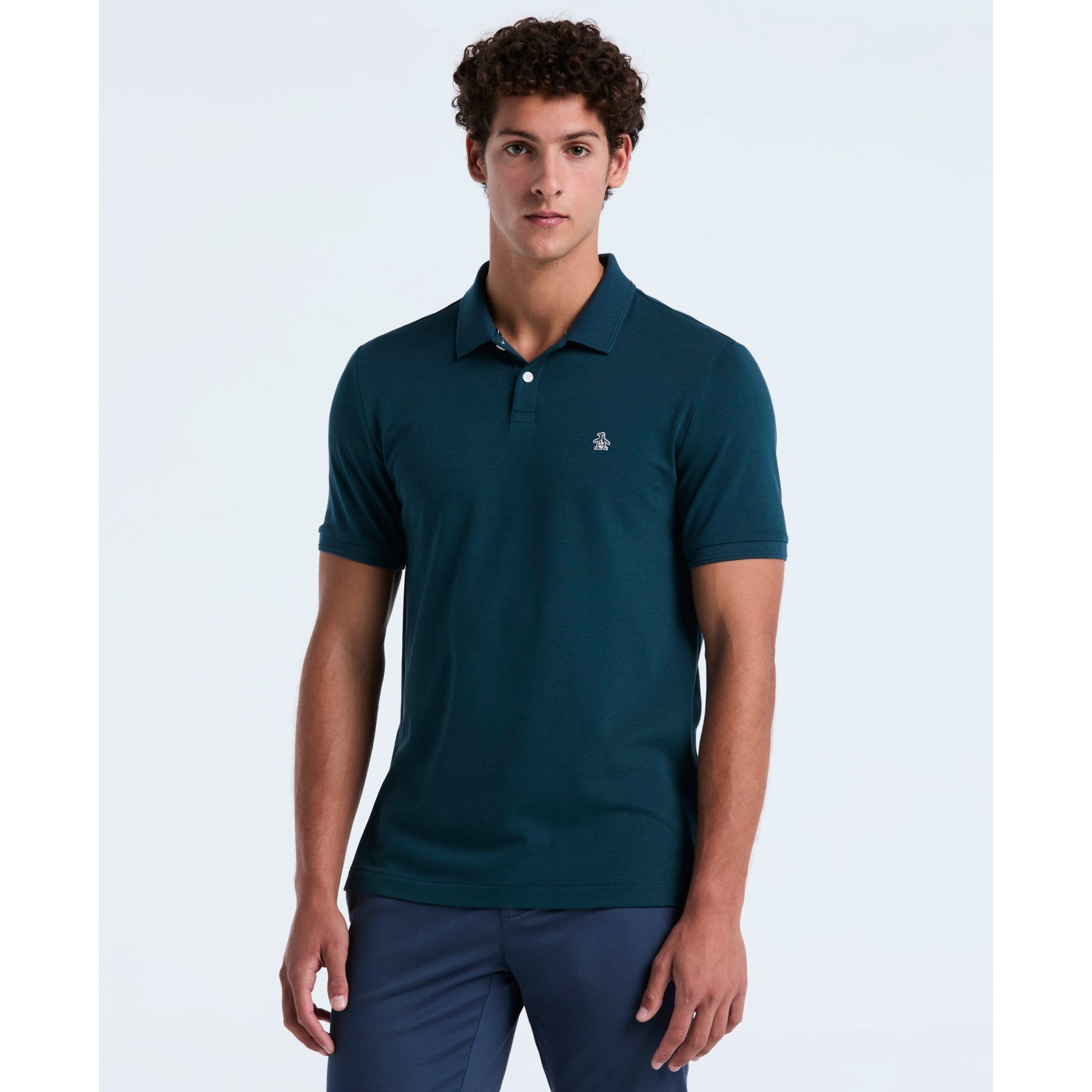 Original Penguin Daddy Pique Polo Shirt In Reflecting Pond(Daddy Pique Polo Shirt Blue Opksb015gp 470)