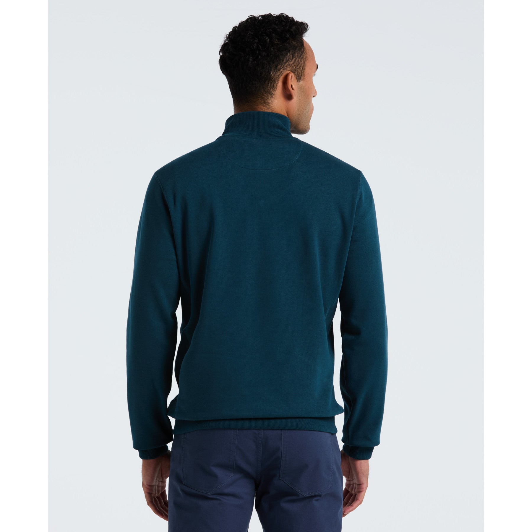 Original Penguin Sticker Pete Quarter Zip Sweatshirt In Reflecting Pond(Sticker Pete Quarter Zip Sweatshirt Blue Opksb044gp 470)