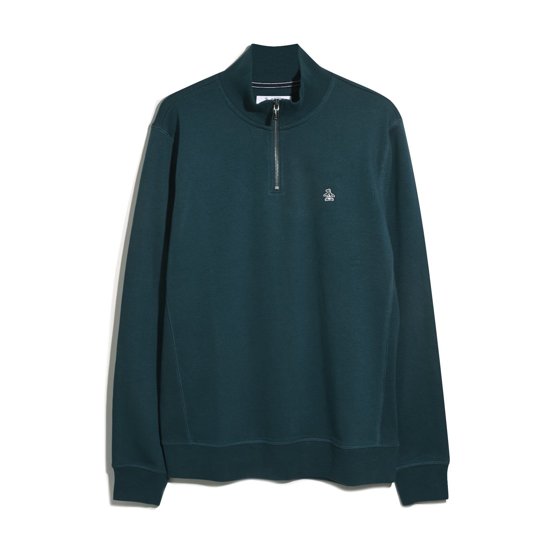 Original Penguin Sticker Pete Quarter Zip Sweatshirt In Reflecting Pond(Sticker Pete Quarter Zip Sweatshirt Blue Opksb044gp 470)