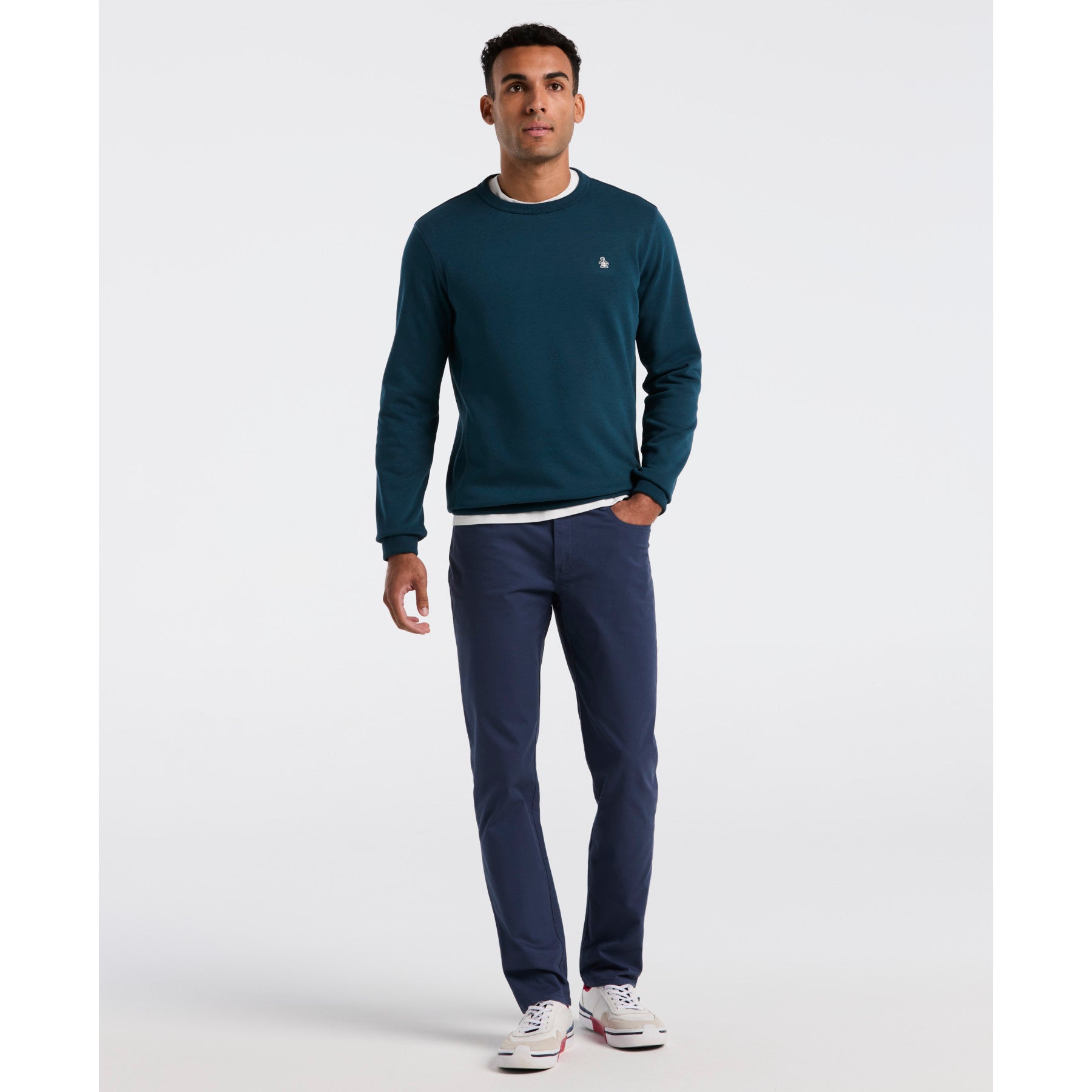 Original Penguin Sticker Pete Sweatshirt In Reflecting Pond(Sticker Pete Sweatshirt Blue Opksb404gp 470)