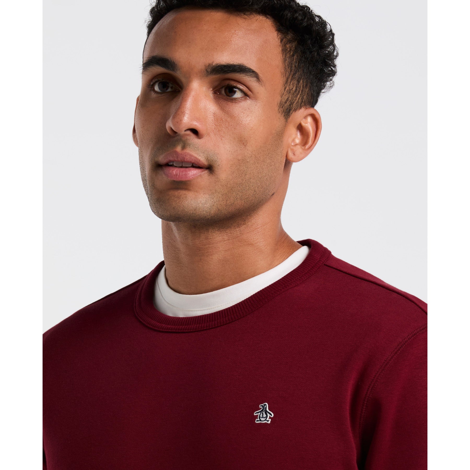 Original Penguin Sticker Pete Sweatshirt In Cabernet(Sticker Pete Sweatshirt Red Opksb404gp 605)
