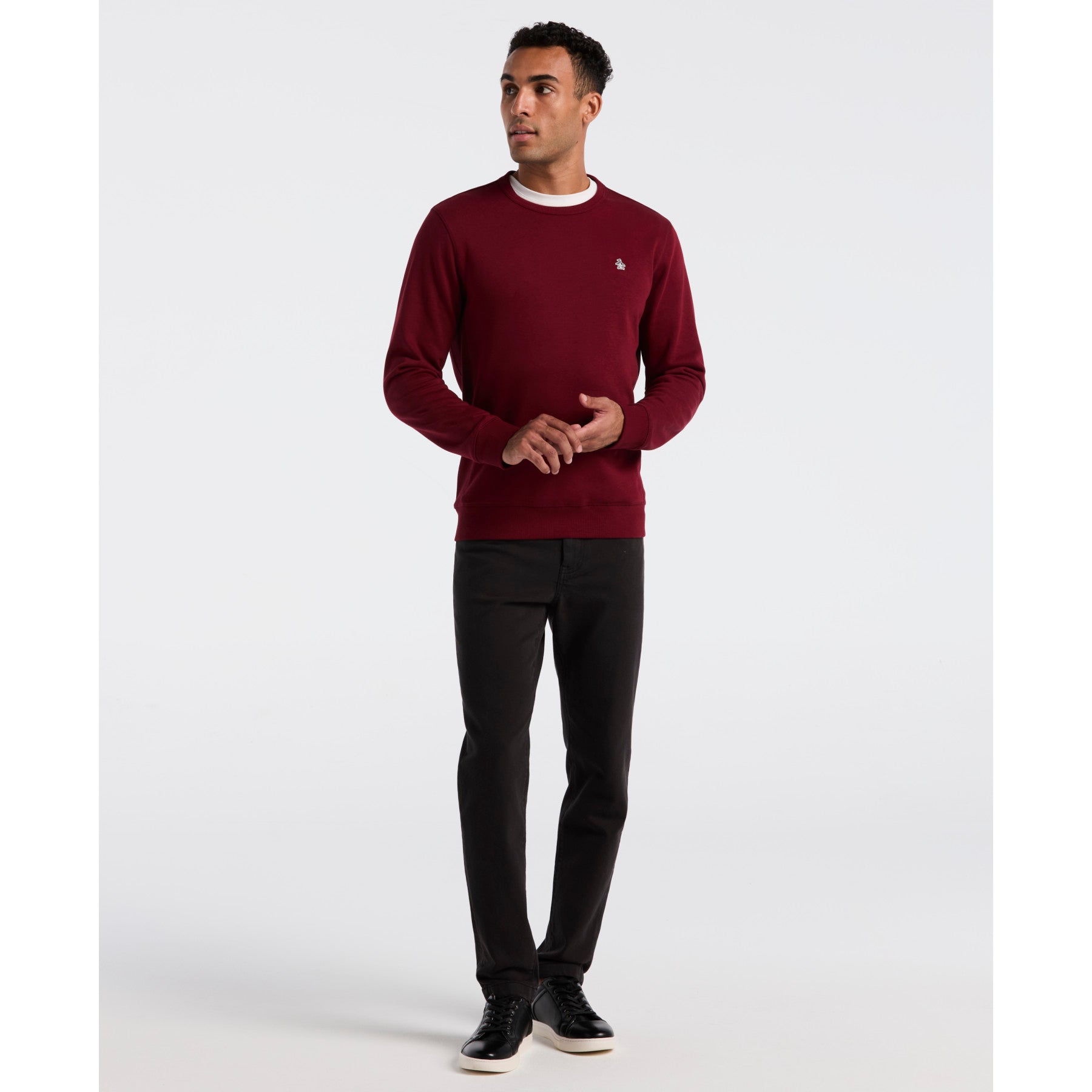 Original Penguin Sticker Pete Sweatshirt In Cabernet(Sticker Pete Sweatshirt Red Opksb404gp 605)
