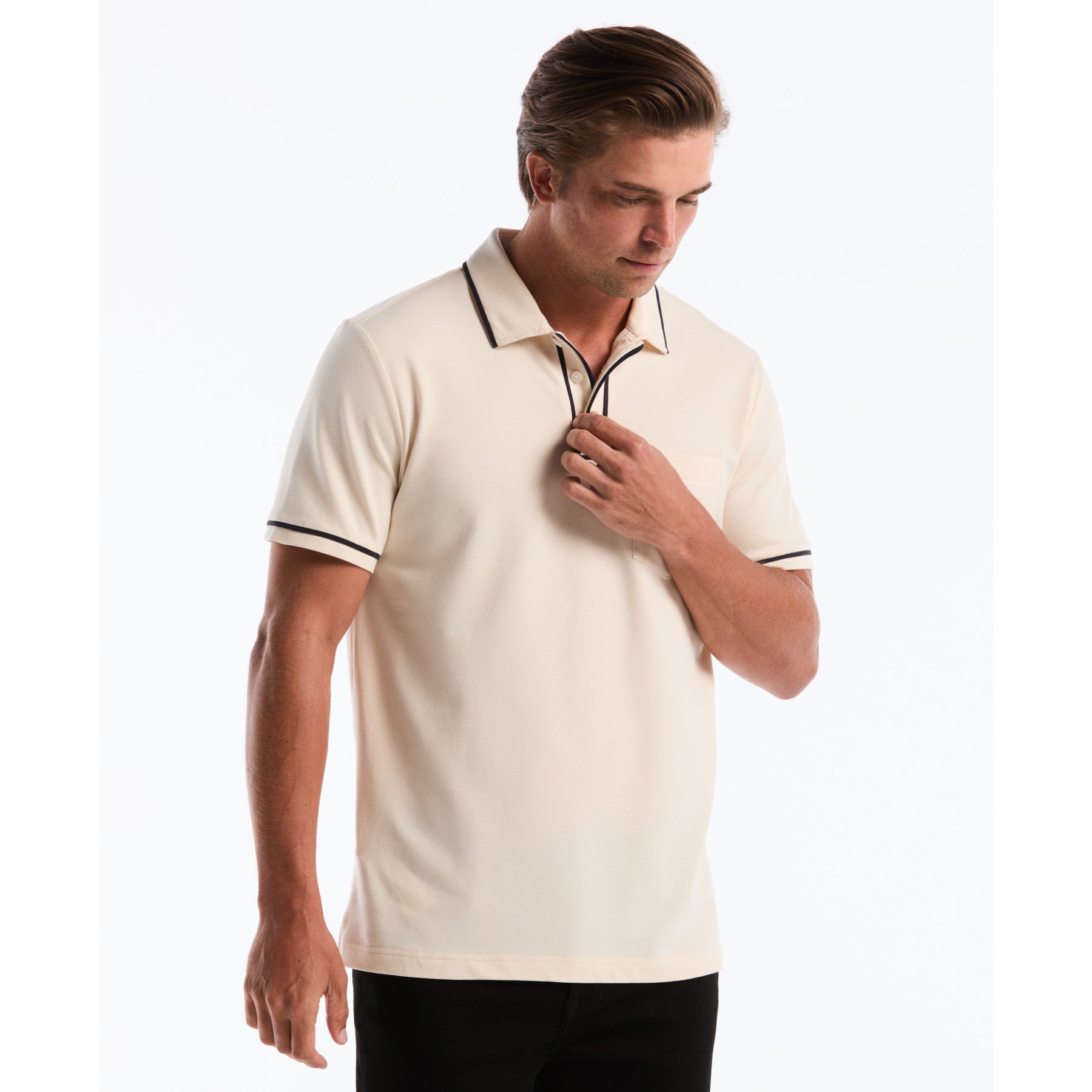 Original Penguin Earl Pique Short Sleeve Polo Shirt In Birch(Earl Pique Polo Beige Opksb690gp 252)