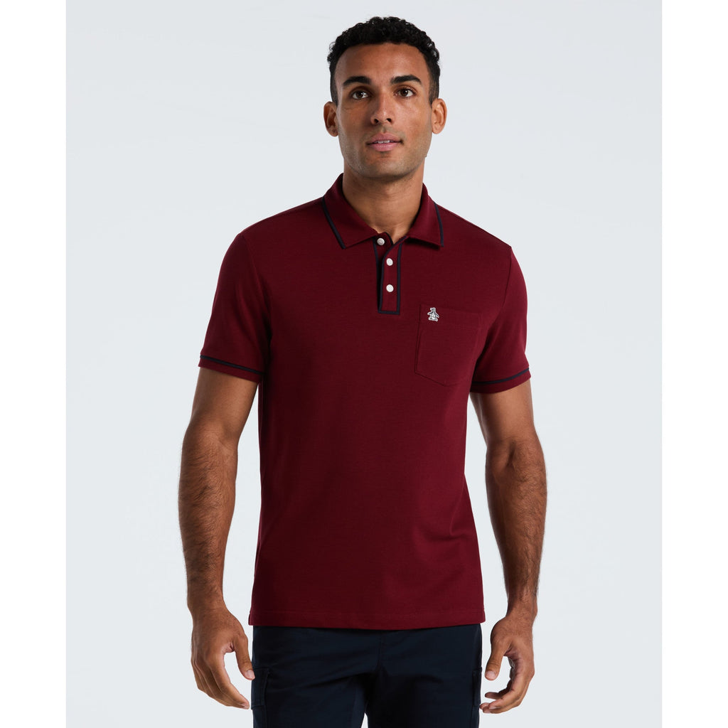 Original Penguin Earl Pique Polo Shirt In Cabernet(Earl Pique Polo Shirt Red Opksb690gp 605)